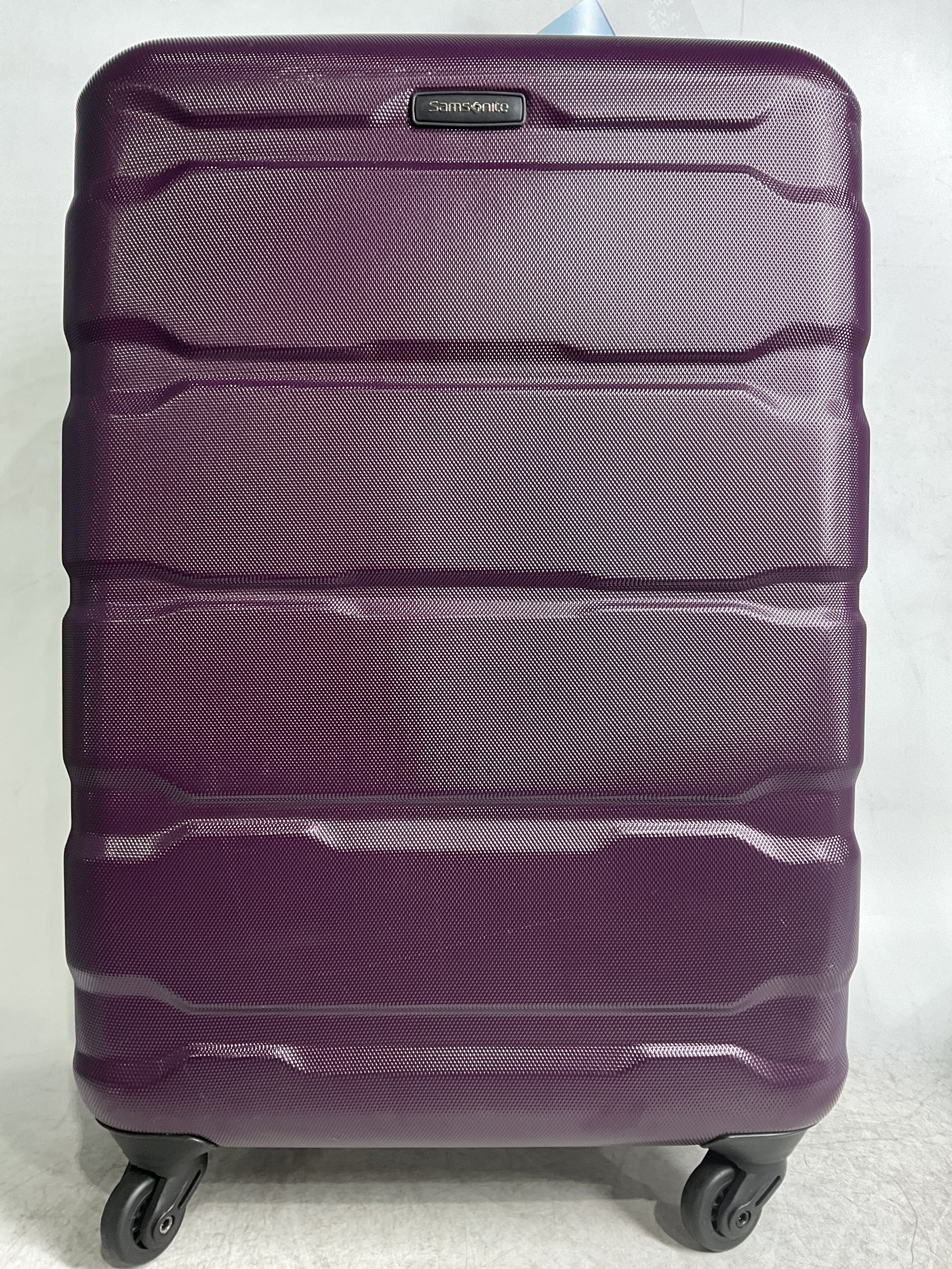 Samsonite Omni Pc Hardside Expandable Luggage with Spinner Wheels ( Purple , Checked-Medium 24-Inch ) Purple Checked Medium 24 Inch U30
