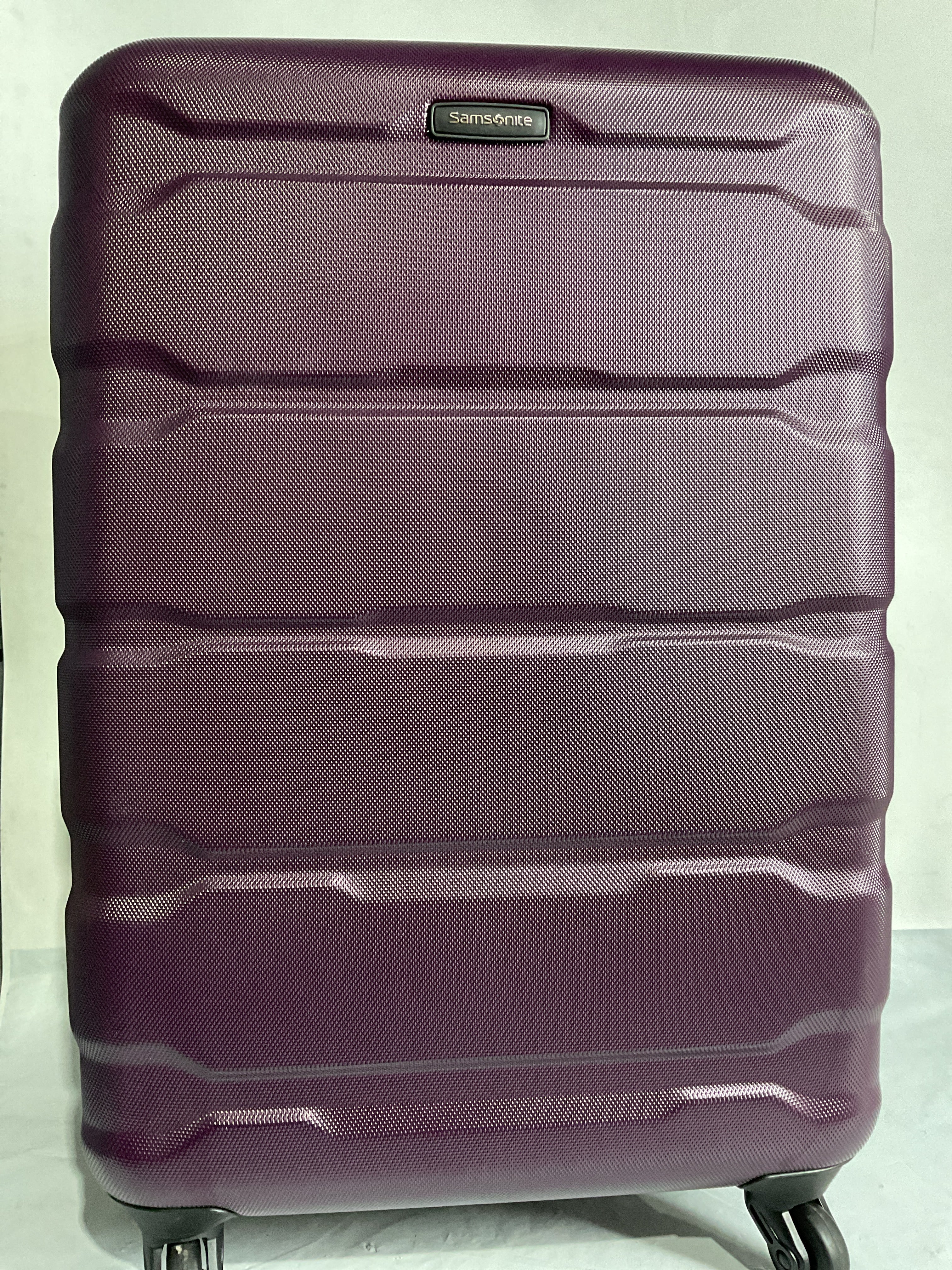 Samsonite Omni Pc Hardside Expandable Luggage with Spinner Wheels ( Purple , Checked-Medium 24-Inch ) Purple Checked Medium 24 Inch U31