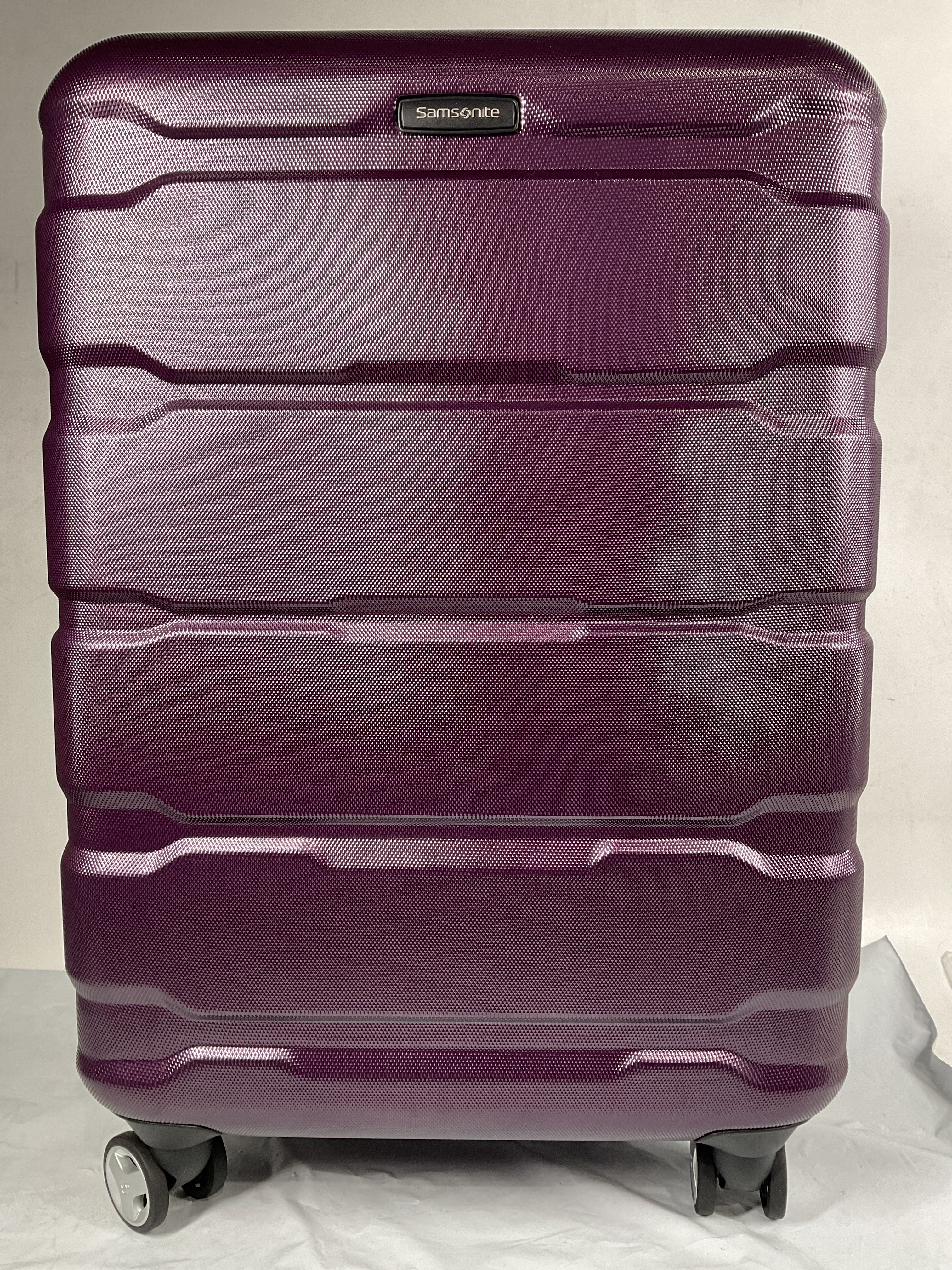Samsonite Omni Pc Hardside Expandable Luggage with Spinner Wheels ( Purple , Checked-Medium 24-Inch ) Purple Checked Medium 24 Inch U33