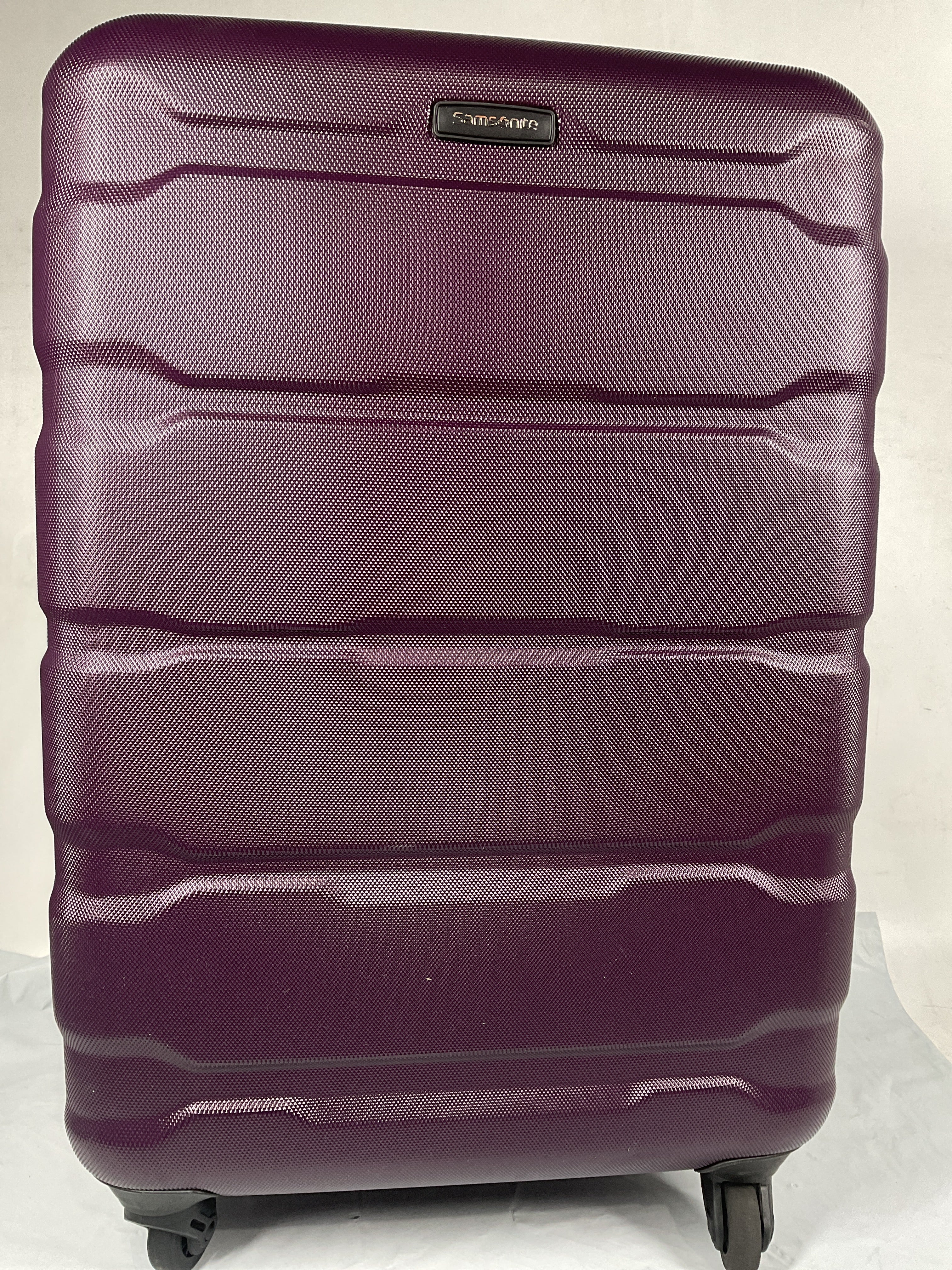 Samsonite Omni Pc Hardside Expandable Luggage with Spinner Wheels ( Purple , Checked-Medium 24-Inch ) Purple Checked Medium 24 Inch U34