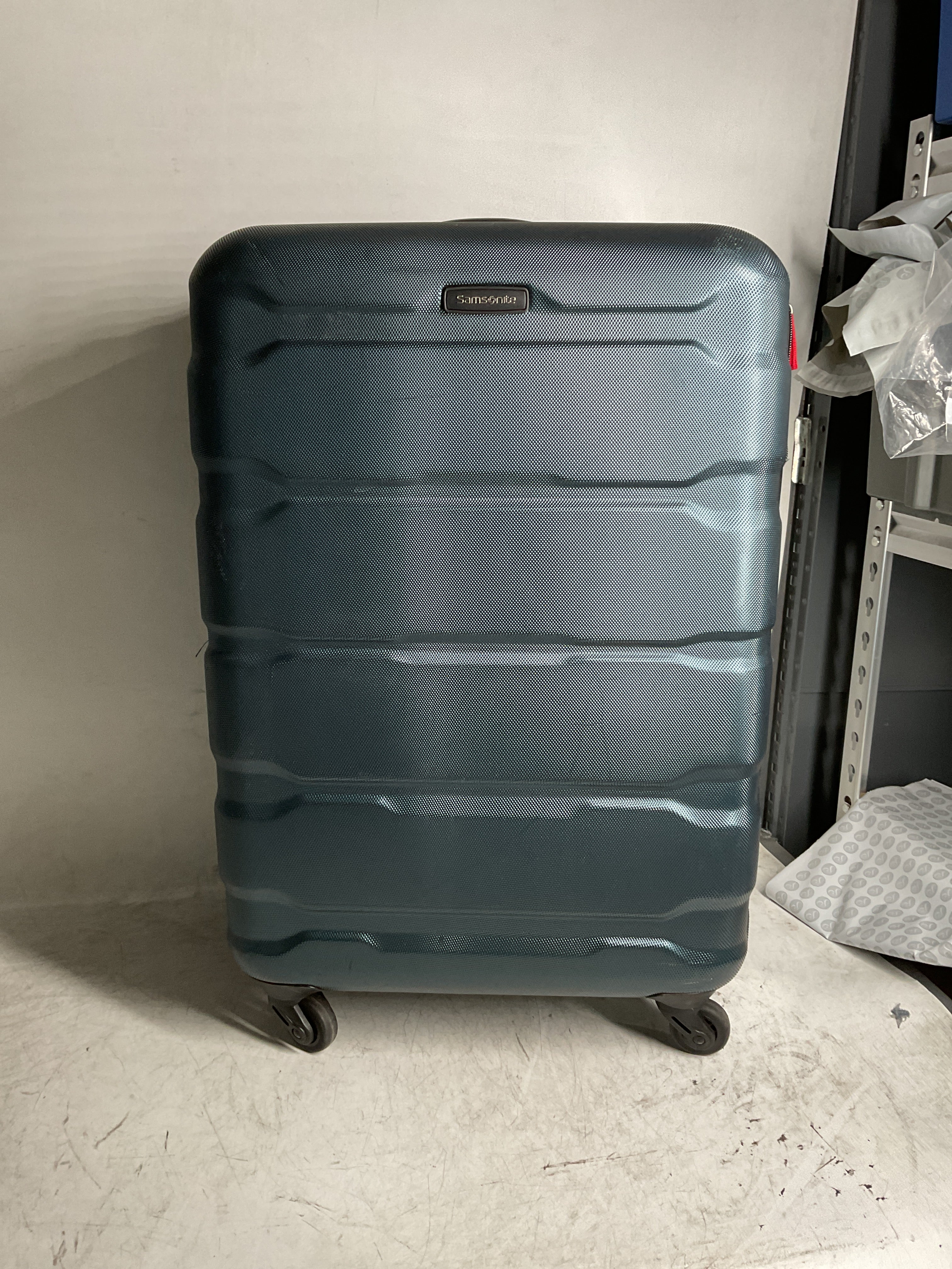 Samsonite Omni Pc Hardside Expandable Luggage with Spinner Wheels ( Teal , Checked-Medium 24-Inch ) Teal Checked Medium 24 Inch U12