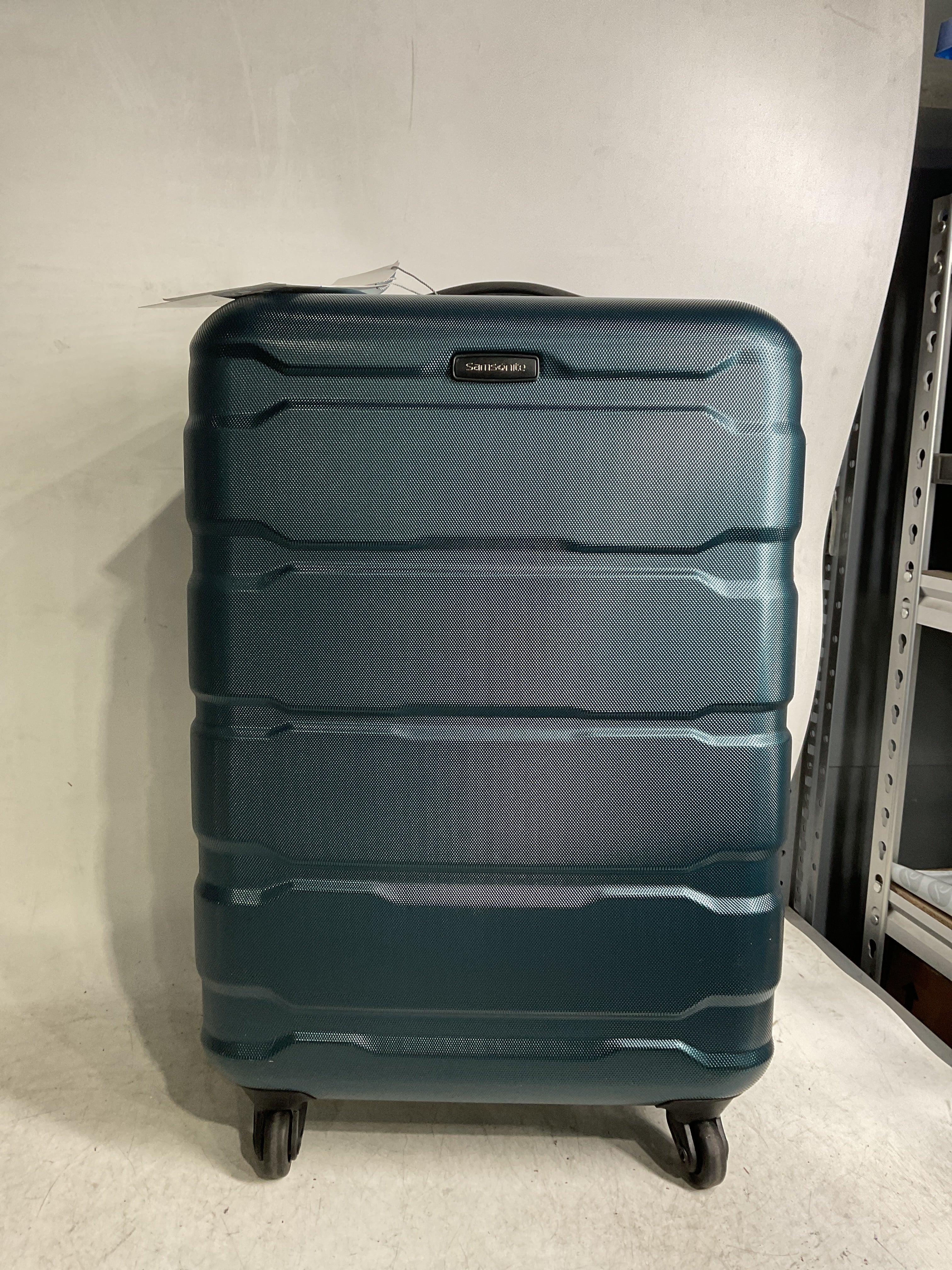 Samsonite Omni Pc Hardside Expandable Luggage with Spinner Wheels ( Teal , Checked-Medium 24-Inch ) Teal Checked Medium 24 Inch U15