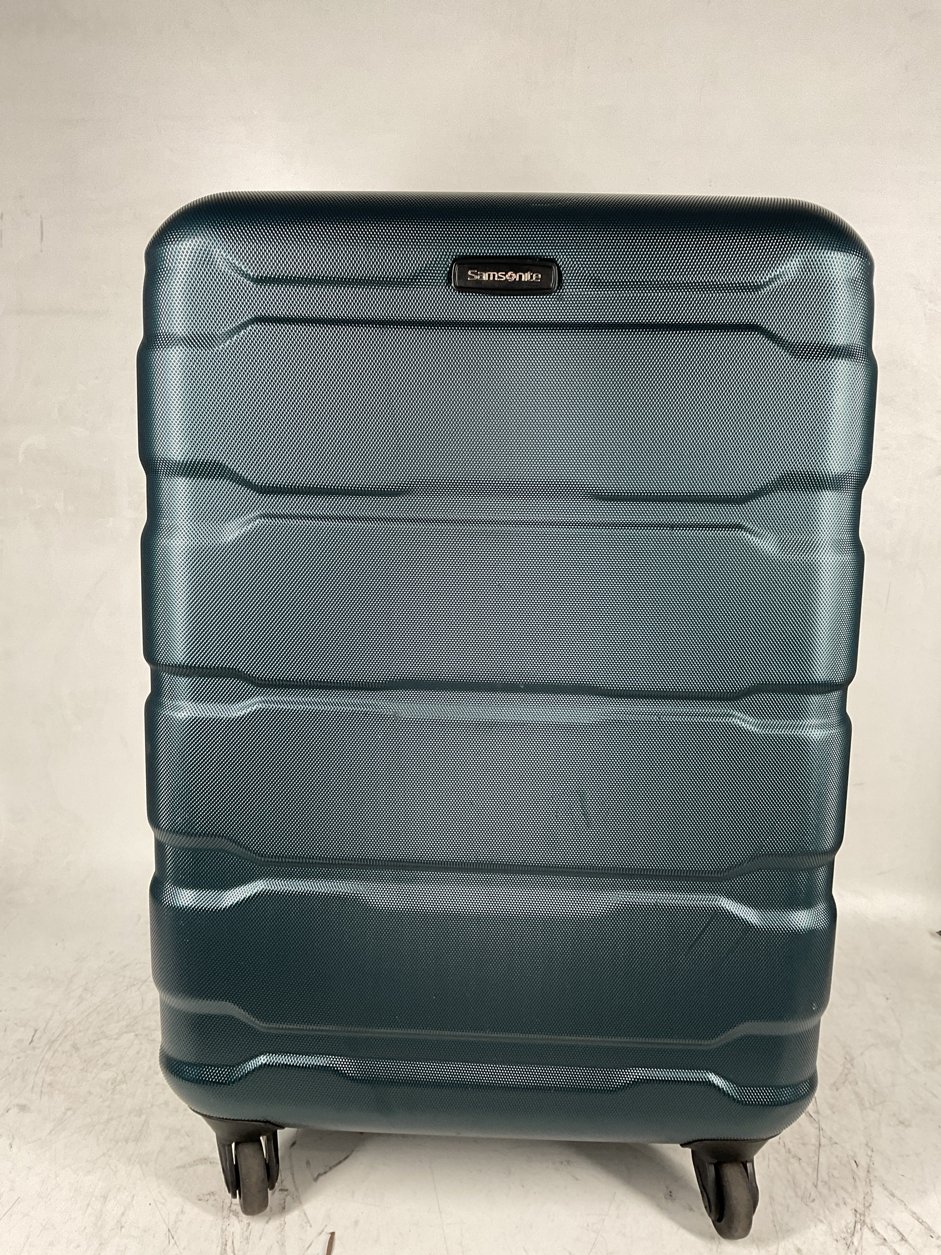 Samsonite Omni Pc Hardside Expandable Luggage with Spinner Wheels Teal Checked Medium 24 Inch U9