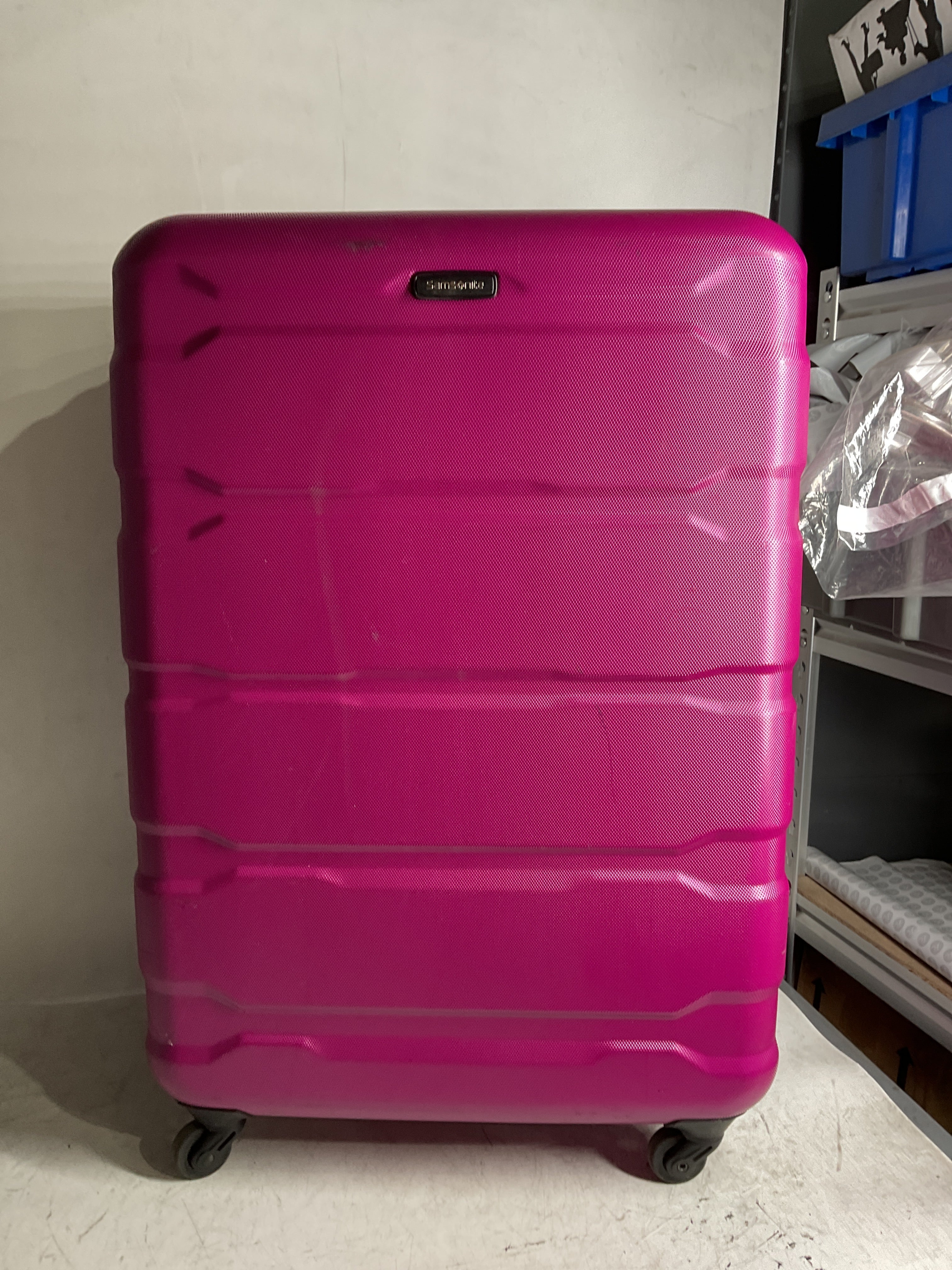 Samsonite Omni Pc Hardside Expandable Luggage with Spinner Wheels ( Radiant Pink , Checked-Large 28-Inch ) Radiant Pink Checked Large 28 Inch U1