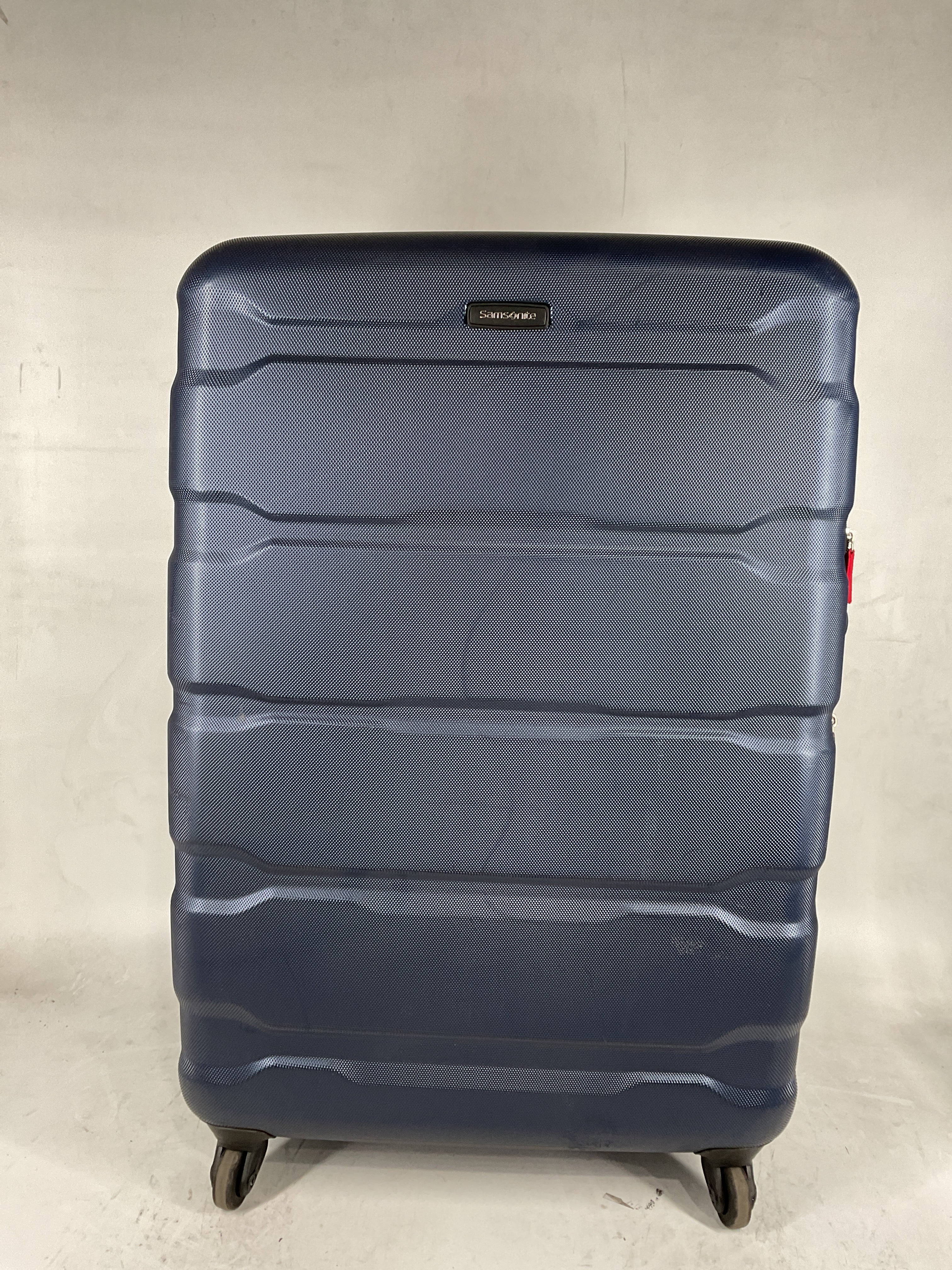 Samsonite Omni Pc Hardside Expandable Luggage with Spinner Wheels Navy Checked Large 28 Inch U42
