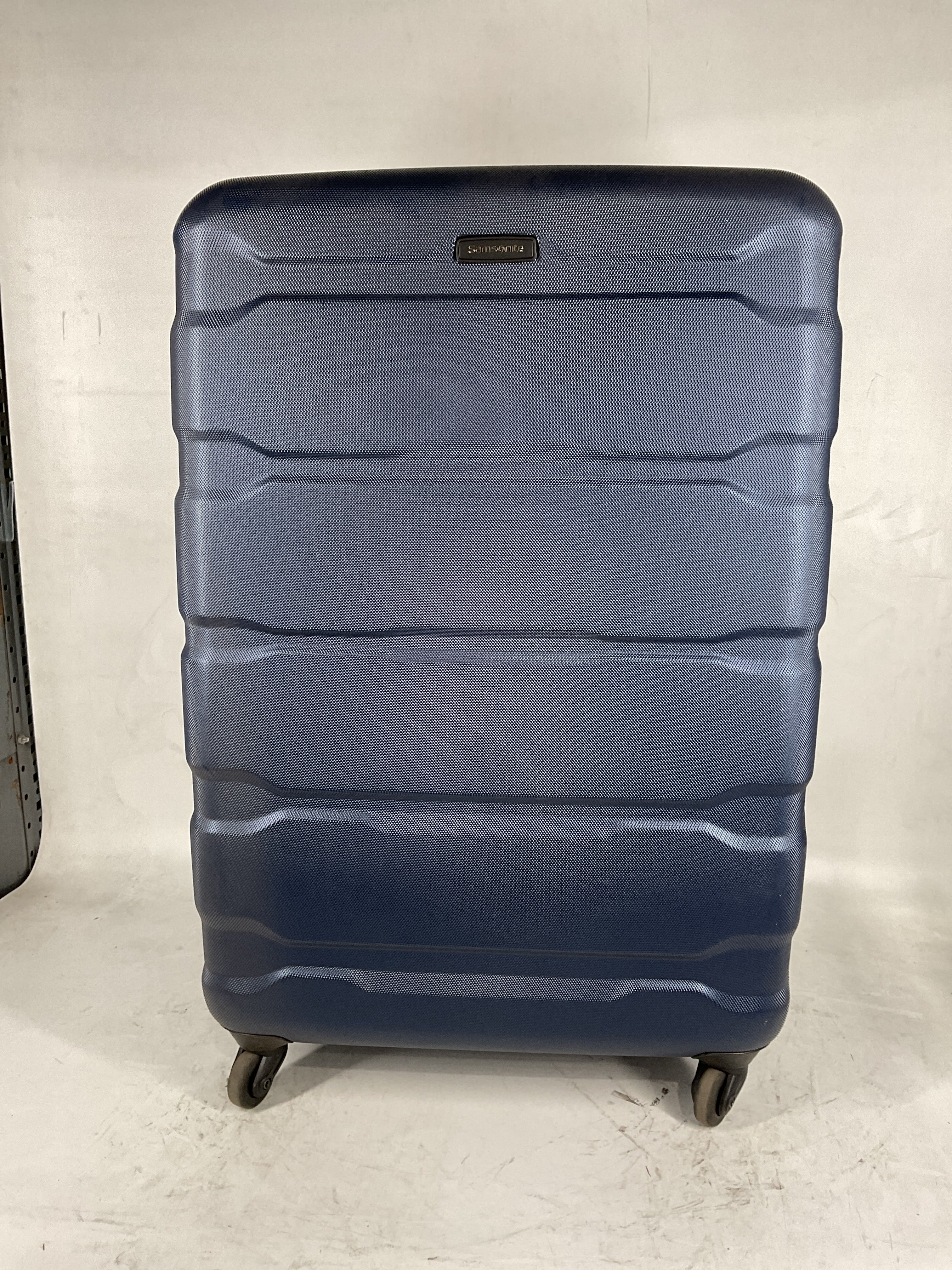 Samsonite Omni Pc Hardside Expandable Luggage with Spinner Wheels Navy Checked Large 28 Inch U43