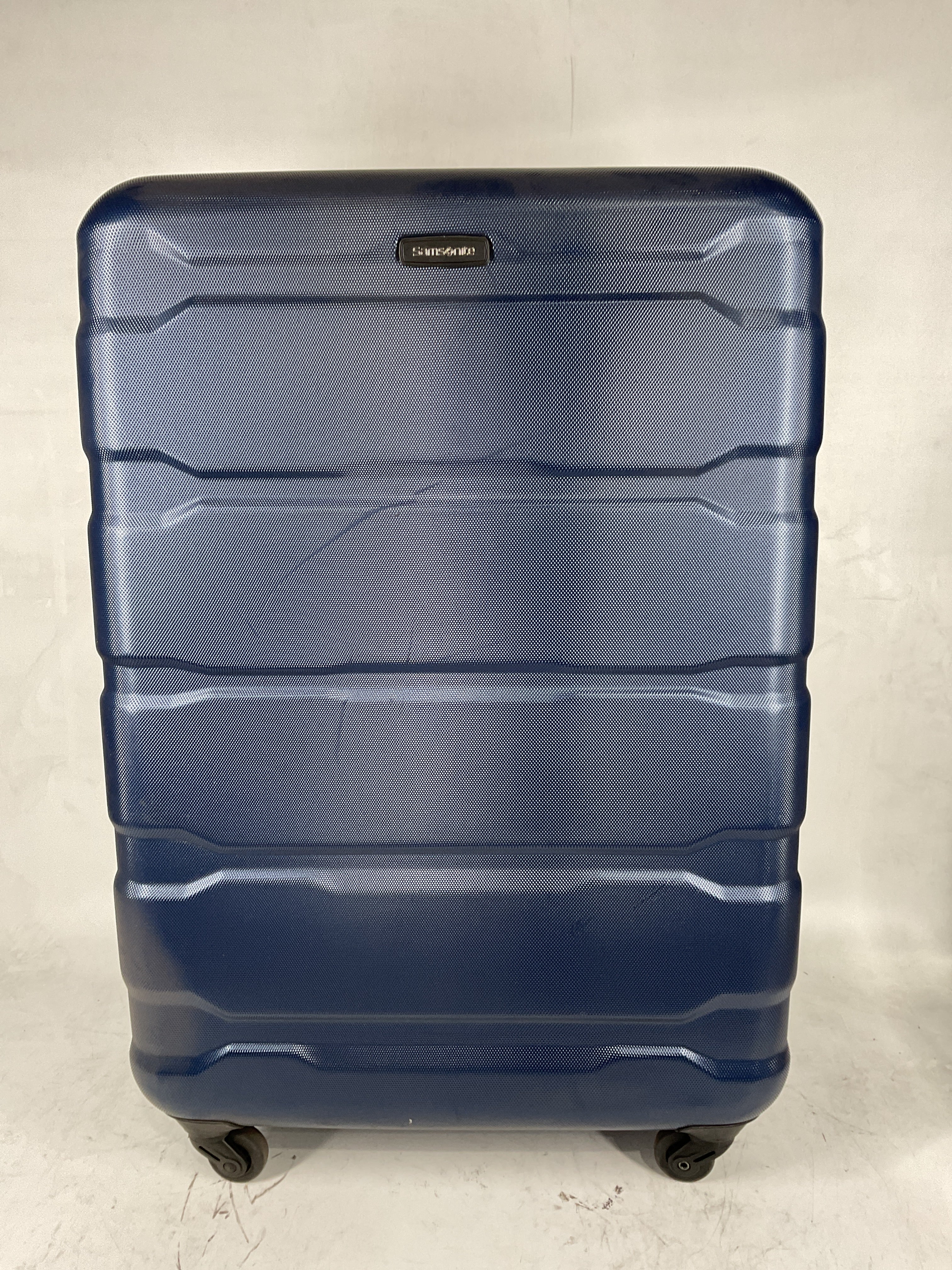 Samsonite Omni Pc Hardside Expandable Luggage with Spinner Wheels Navy Checked Large 28 Inch U45
