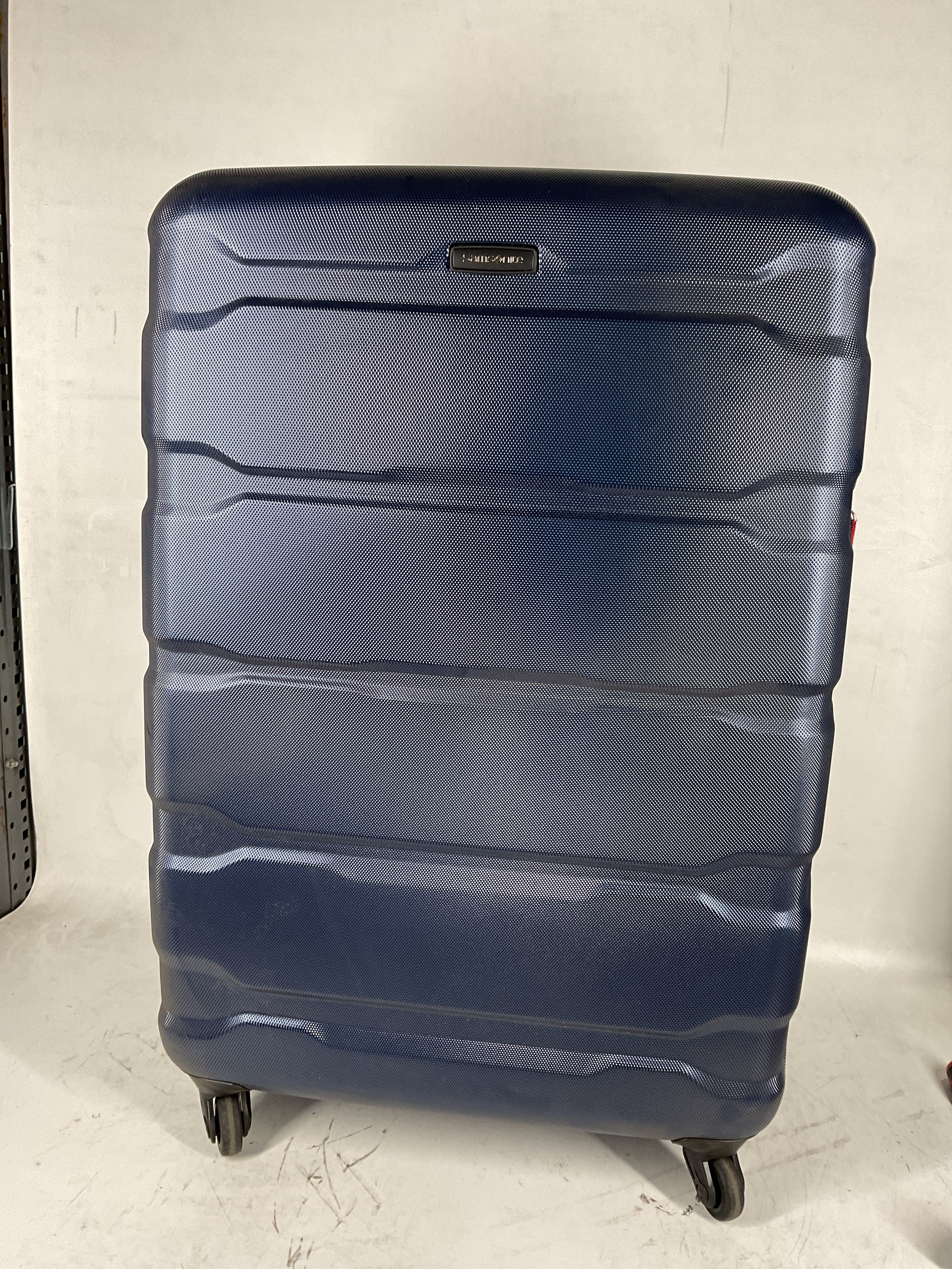 Samsonite Omni Pc Hardside Expandable Luggage with Spinner Wheels Navy Checked Large 28 Inch U46
