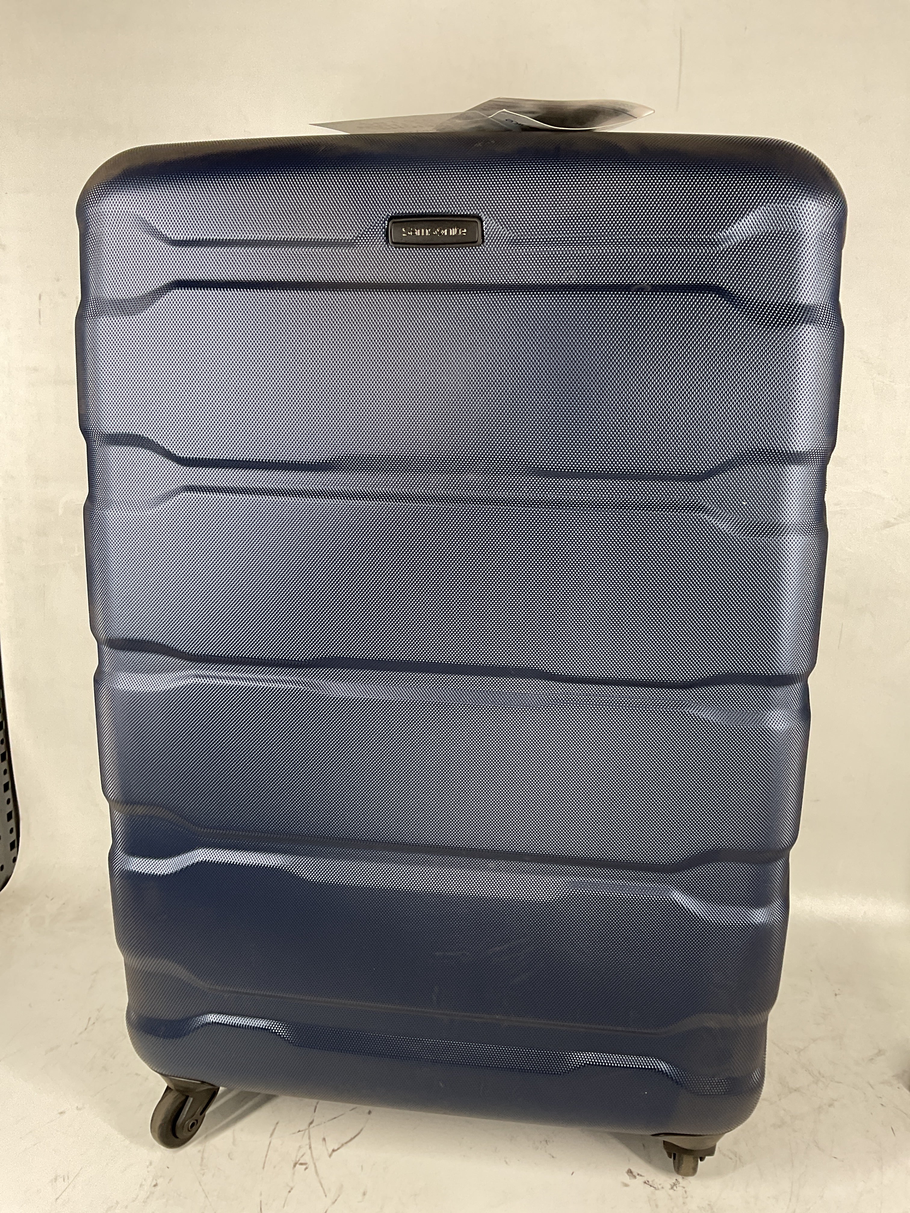 Samsonite Omni Pc Hardside Expandable Luggage with Spinner Wheels Navy Checked Large 28 Inch U47