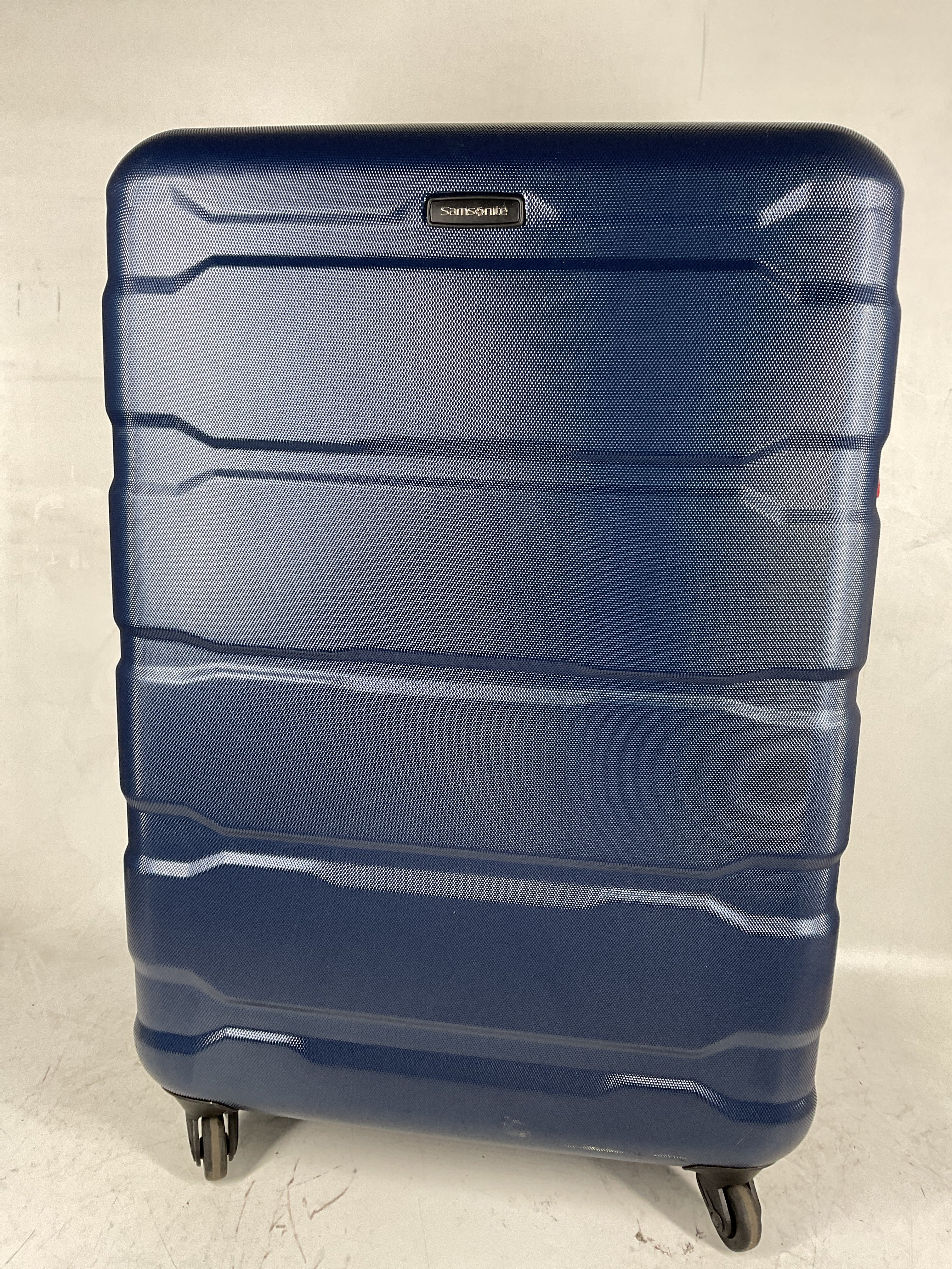 Samsonite Omni Pc Hardside Expandable Luggage with Spinner Wheels Navy Checked Large 28 Inch U50