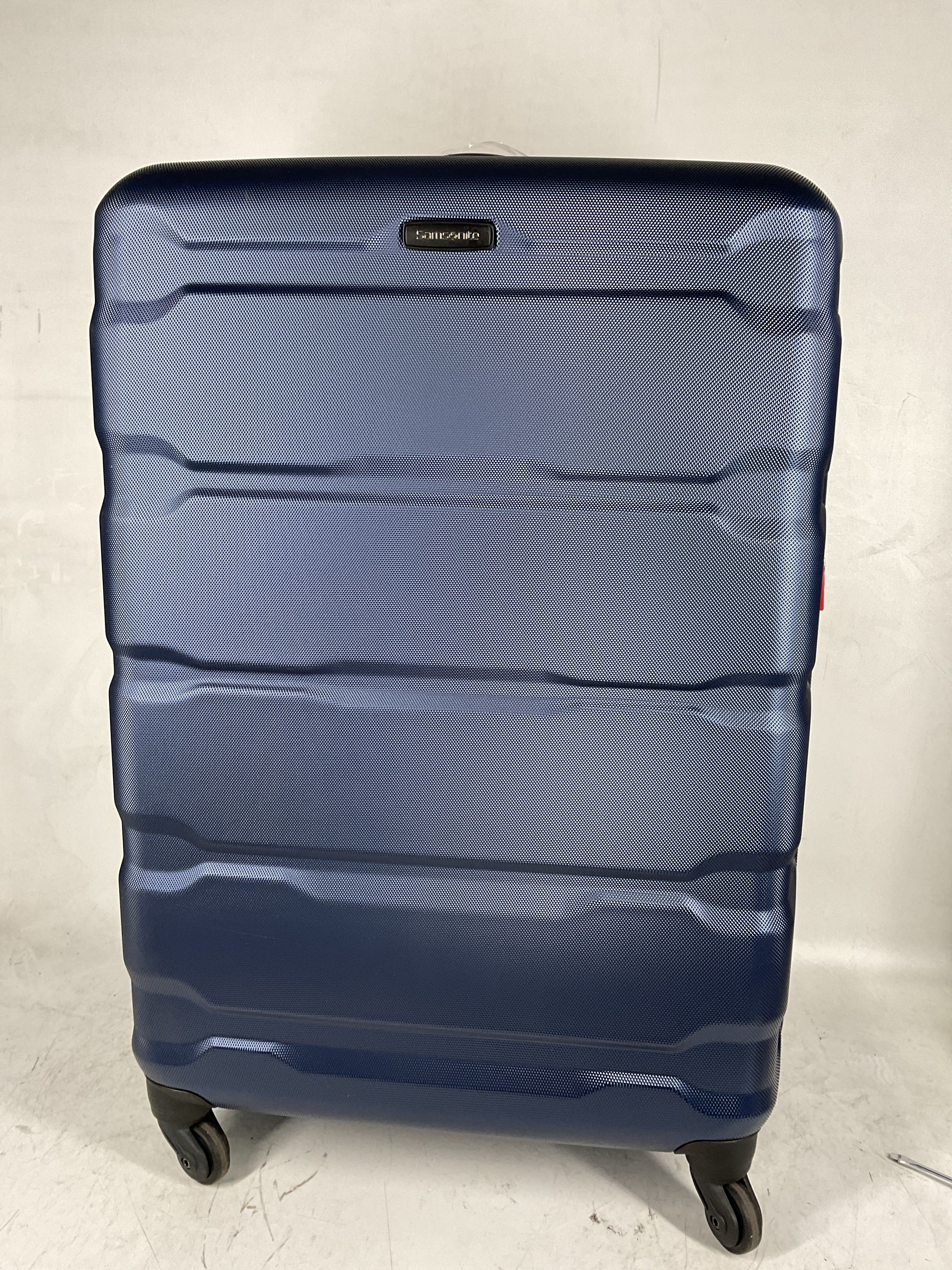 Samsonite Omni Pc Hardside Expandable Luggage with Spinner Wheels Navy Checked Large 28 Inch U51