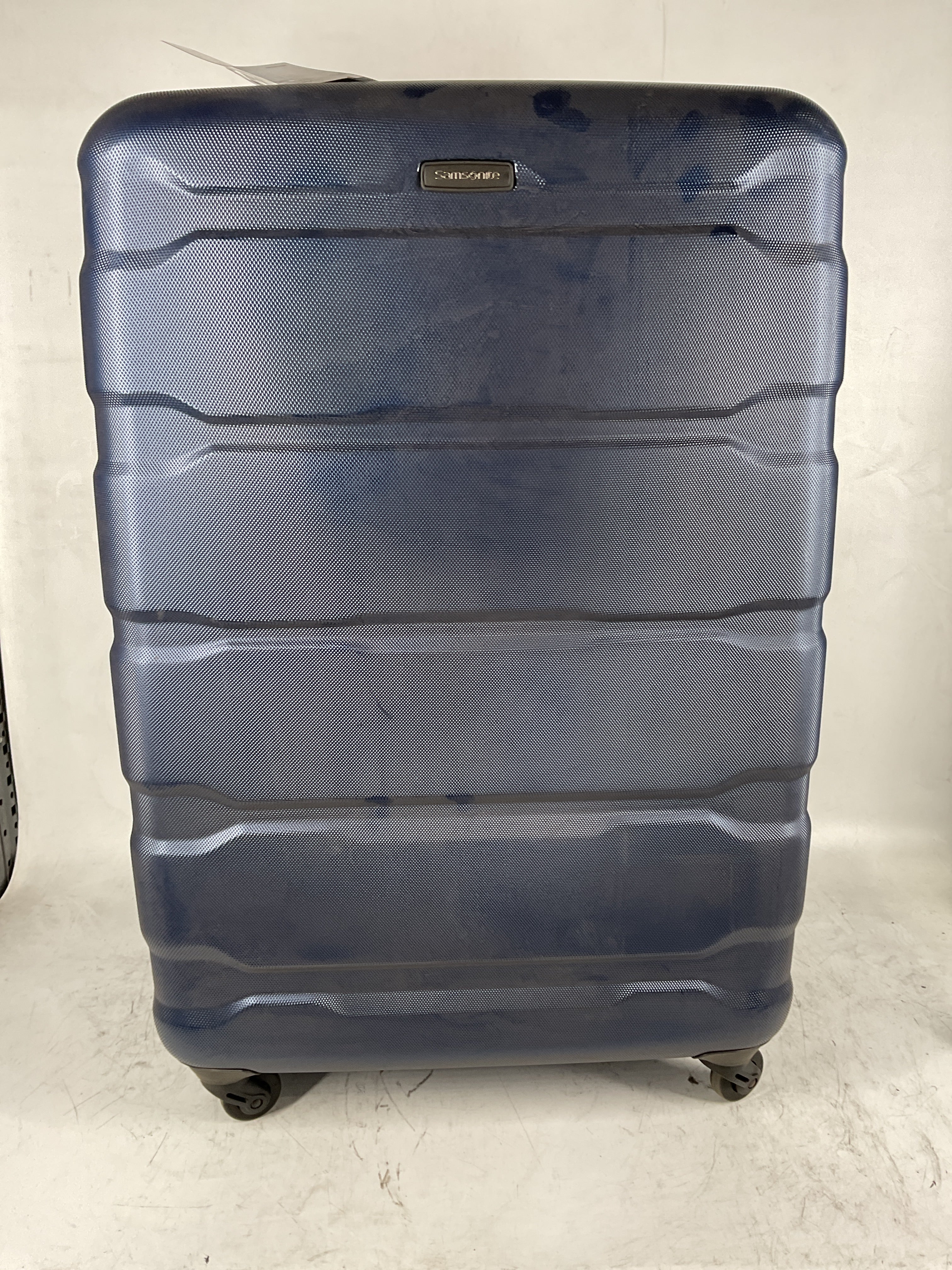 Samsonite Omni Pc Hardside Expandable Luggage with Spinner Wheels Navy Checked Large 28 Inch U52