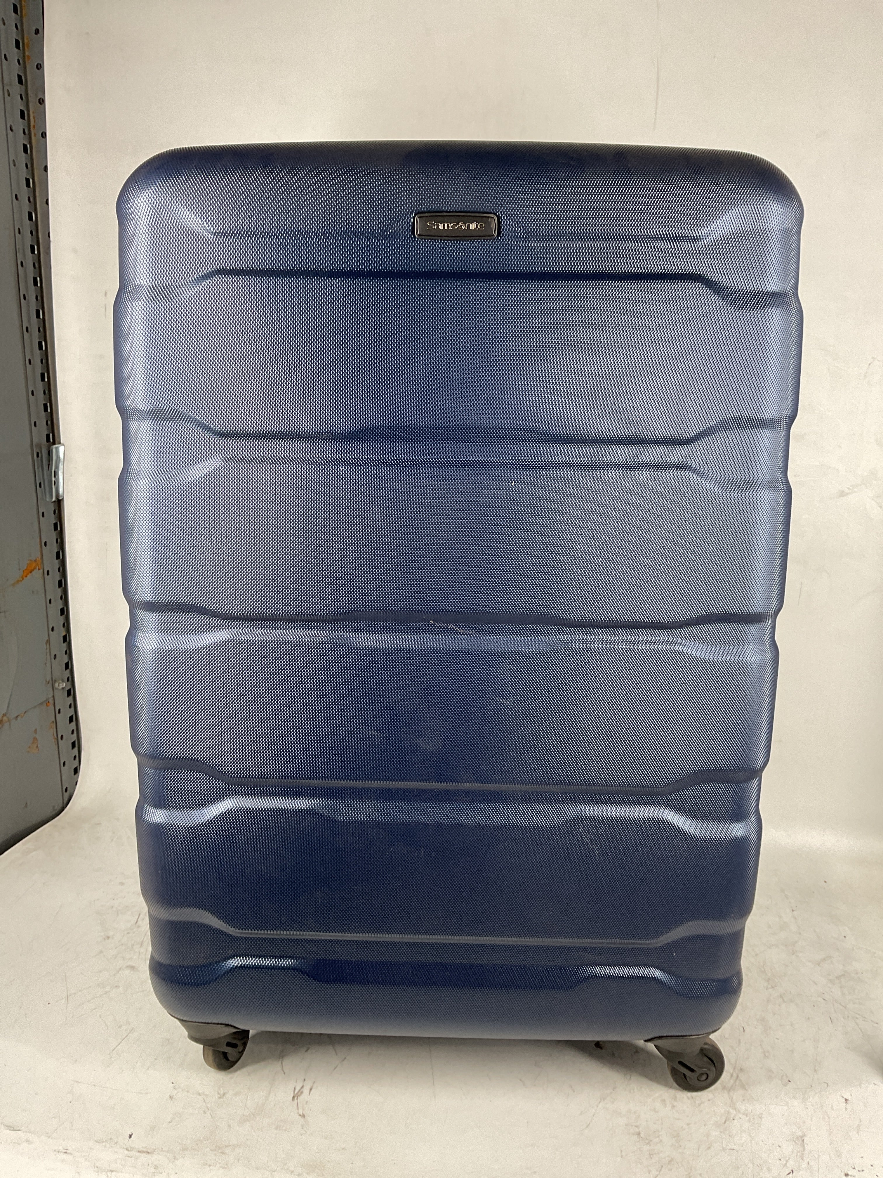Samsonite Omni Pc Hardside Expandable Luggage with Spinner Wheels Navy Checked Large 28 Inch U53
