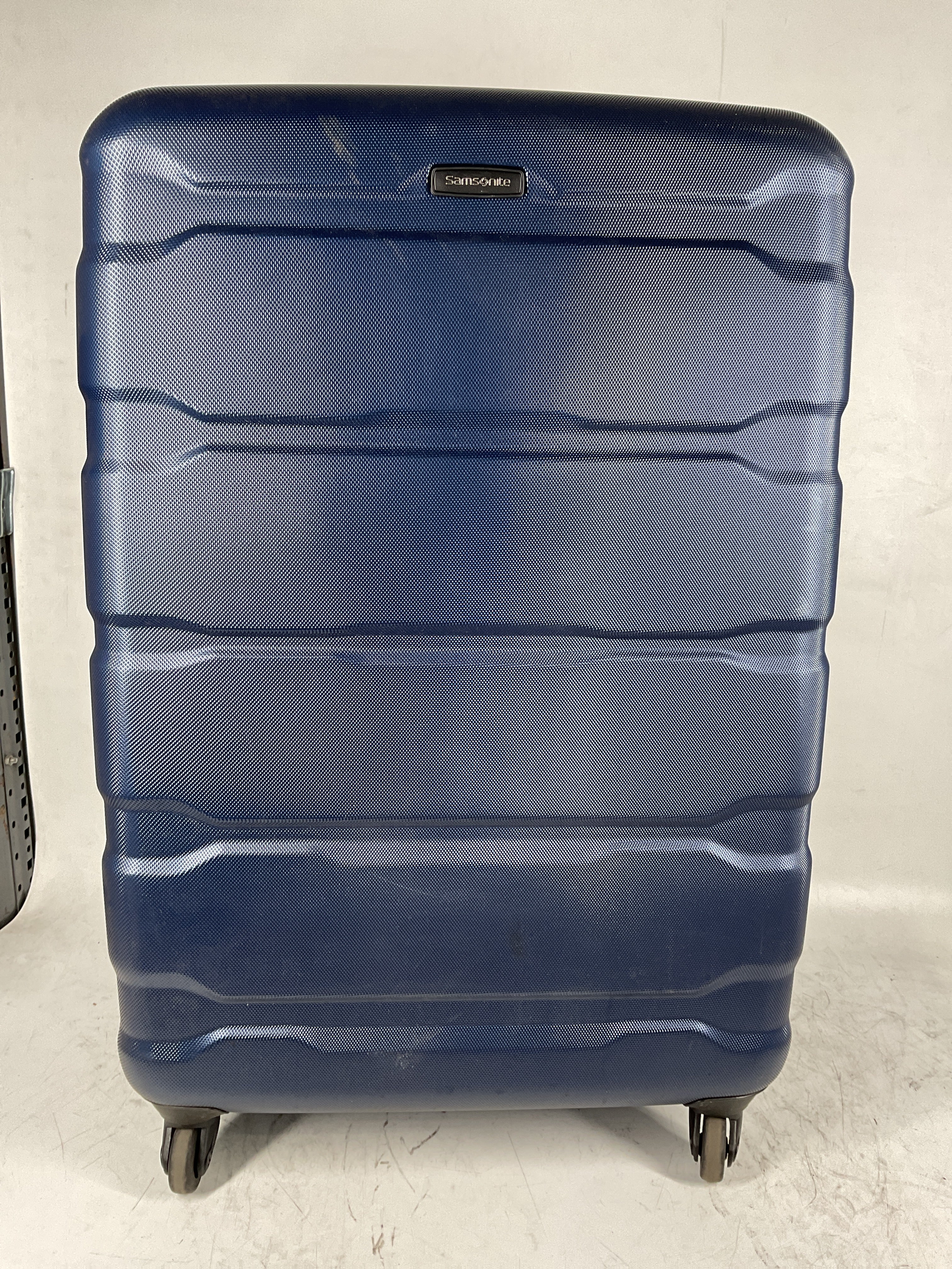 Samsonite Omni Pc Hardside Expandable Luggage with Spinner Wheels Navy Checked Large 28 Inch U55