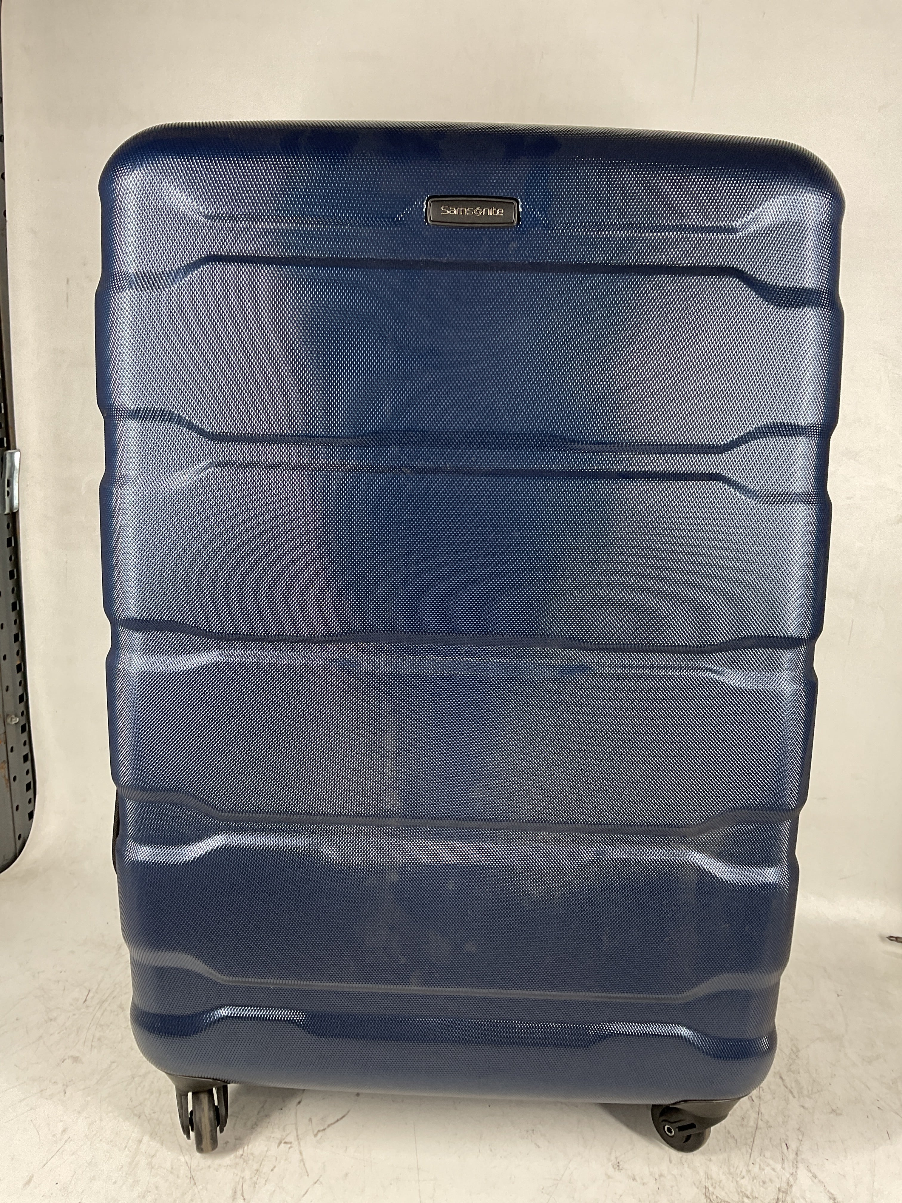 Samsonite Omni Pc Hardside Expandable Luggage with Spinner Wheels Navy Checked Large 28 Inch U57