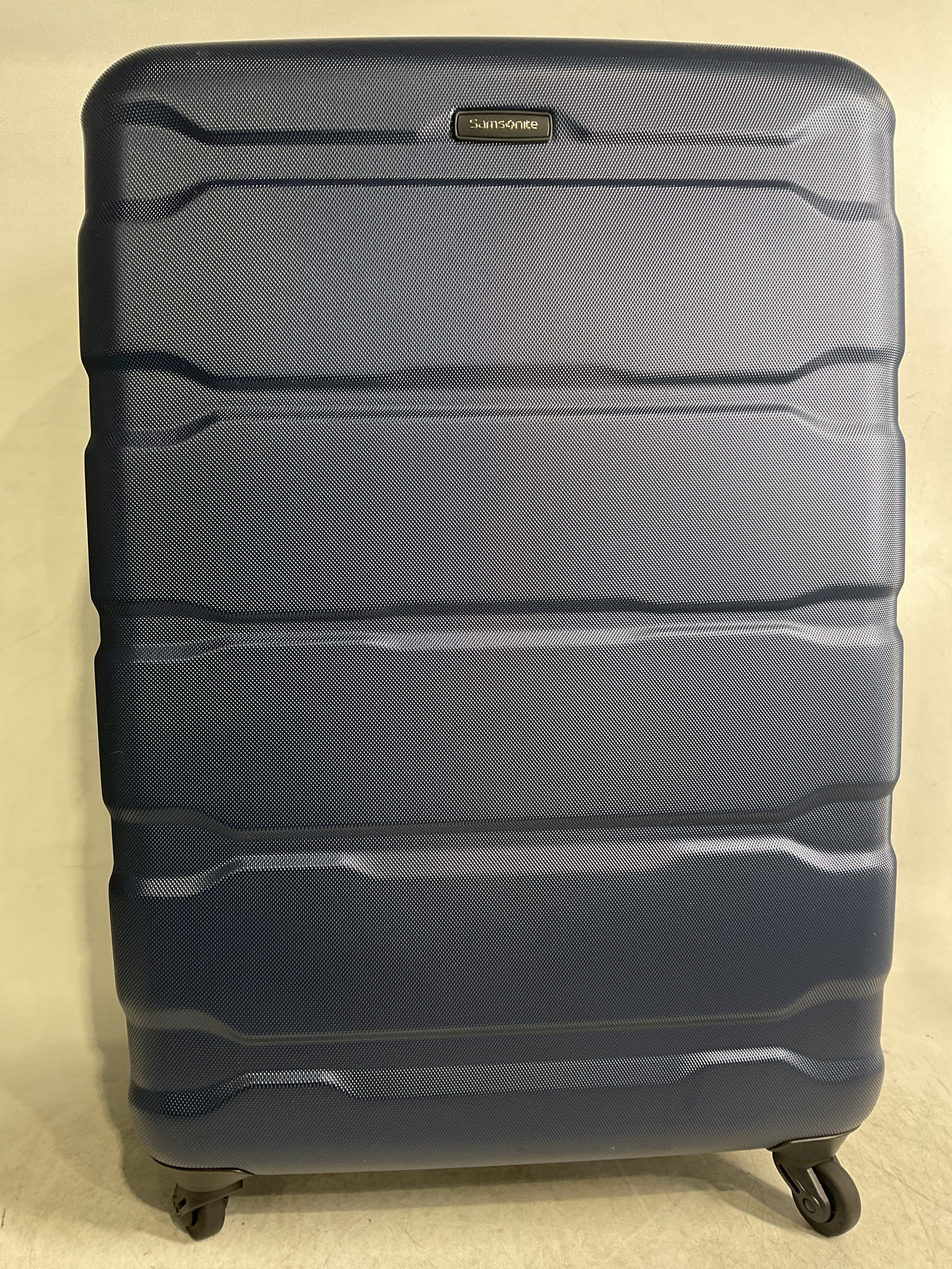 Samsonite Omni Pc Hardside Expandable Luggage with Spinner Wheels ( Navy , Checked-Large 28-Inch ) Navy Checked Large 28 Inch U77