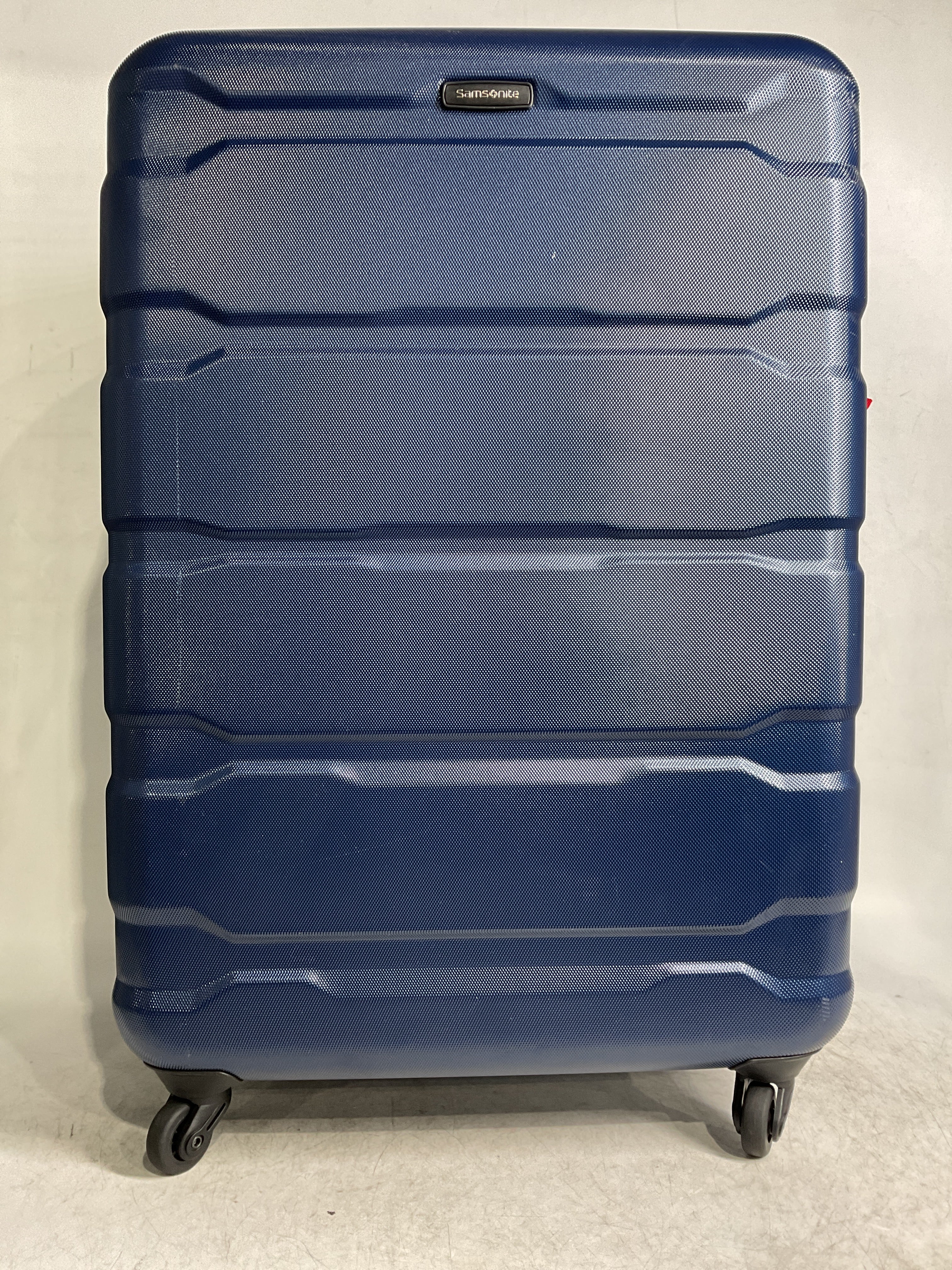 Samsonite Omni Pc Hardside Expandable Luggage with Spinner Wheels ( Navy , Checked-Large 28-Inch ) Navy Checked Large 28 Inch U80