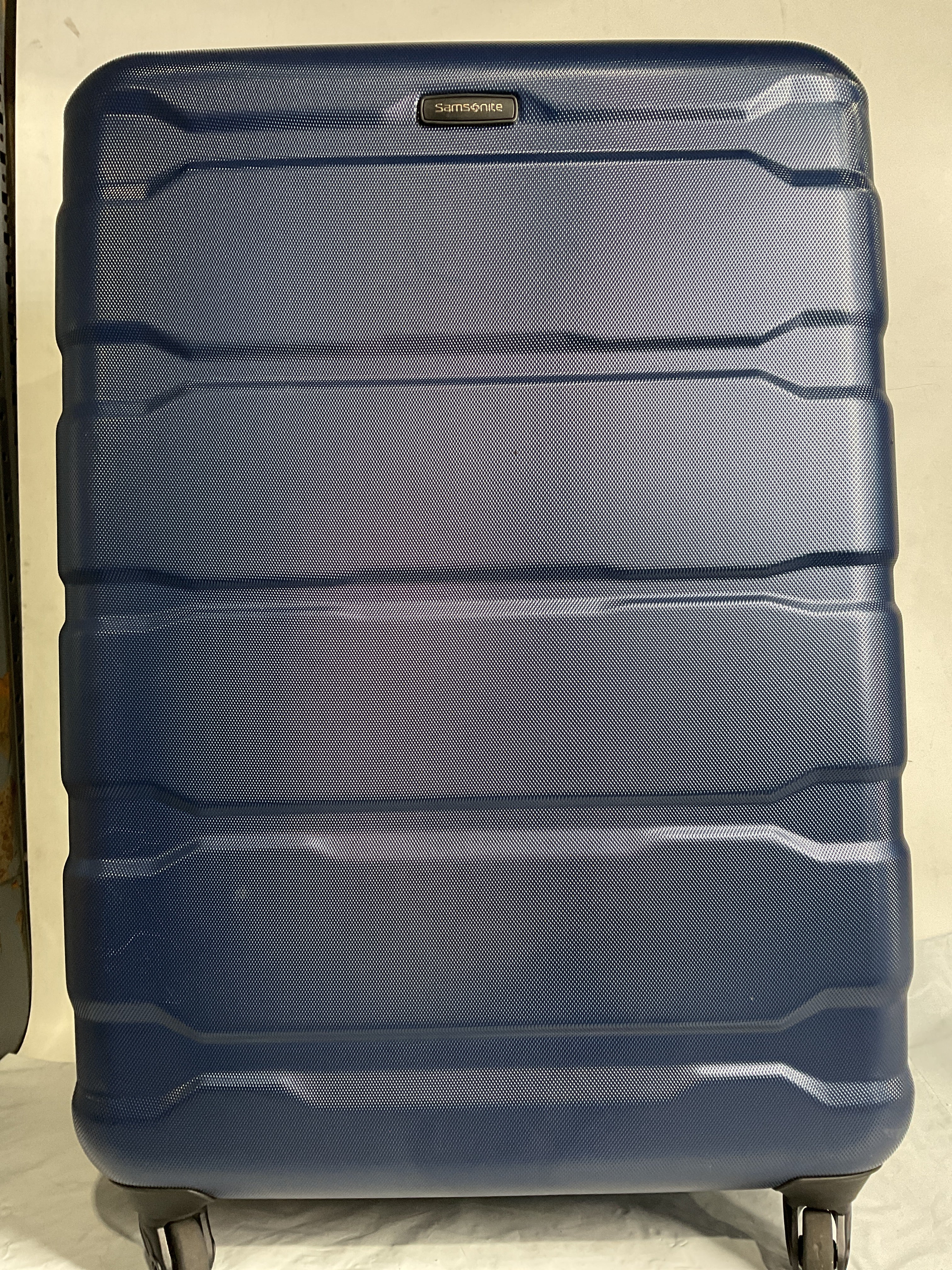 Samsonite Omni Pc Hardside Expandable Luggage with Spinner Wheels ( Navy , Checked-Large 28-Inch ) Navy Checked Large 28 Inch U87