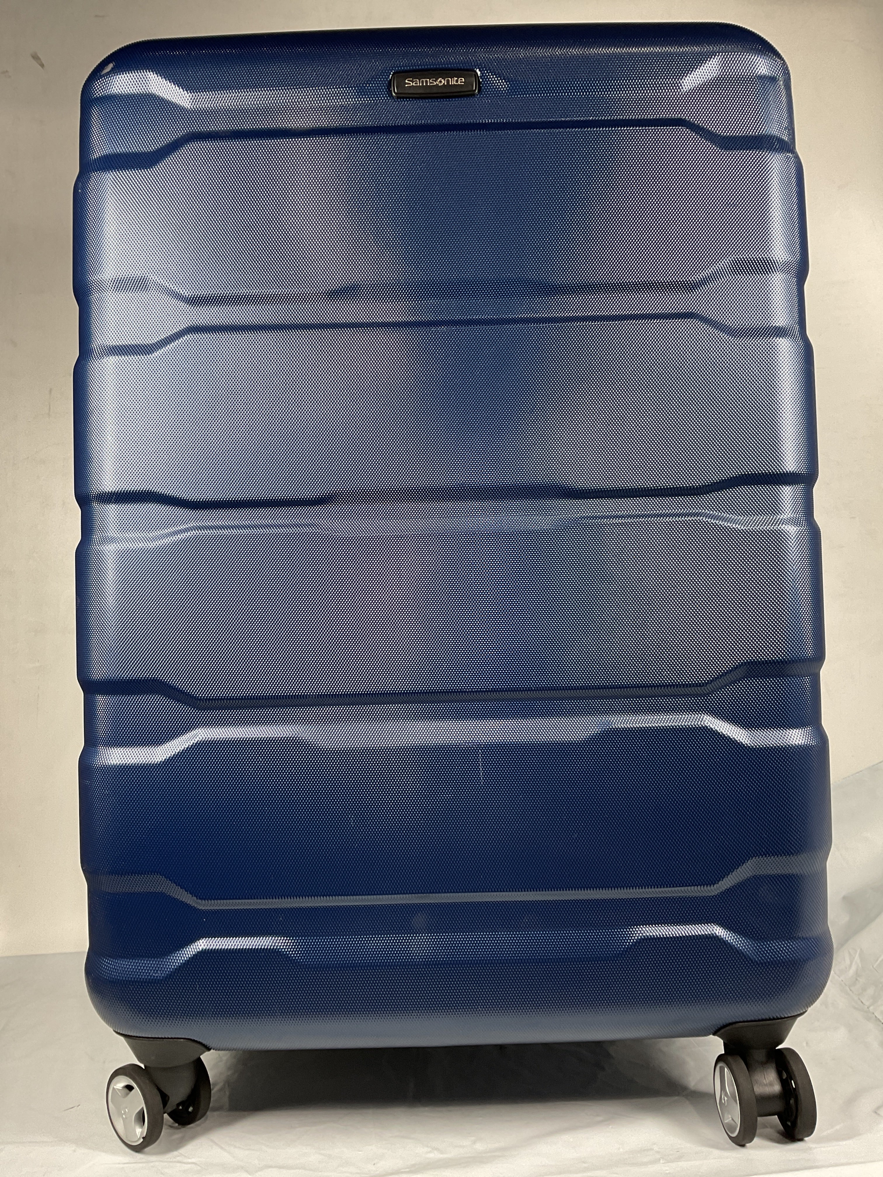 Samsonite Omni Pc Hardside Expandable Luggage with Spinner Wheels ( Navy , Checked-Large 28-Inch ) Navy Checked Large 28 Inch U90