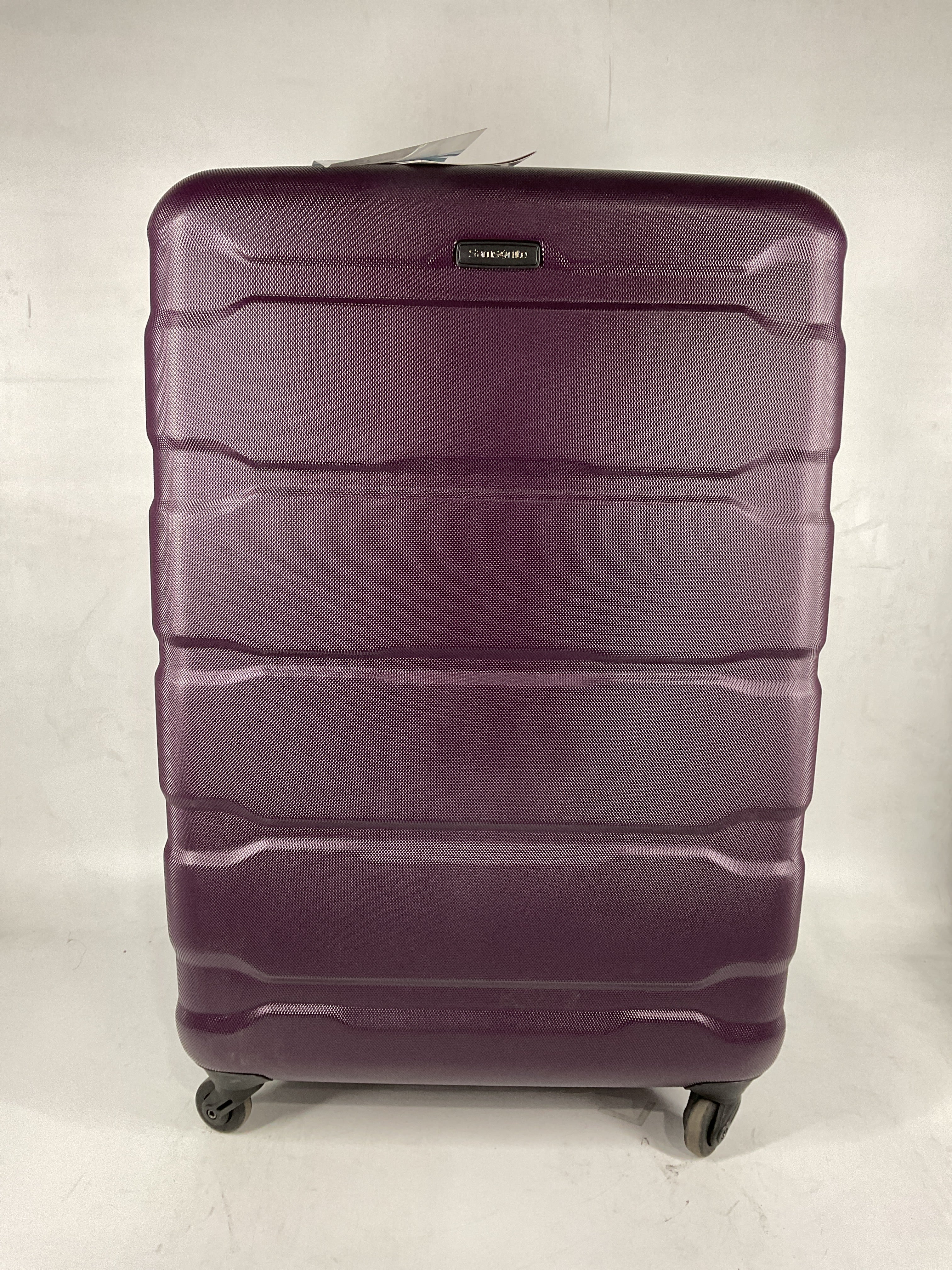Samsonite Omni Pc Hardside Expandable Luggage with Spinner Wheels Purple Checked Large 28 Inch U25