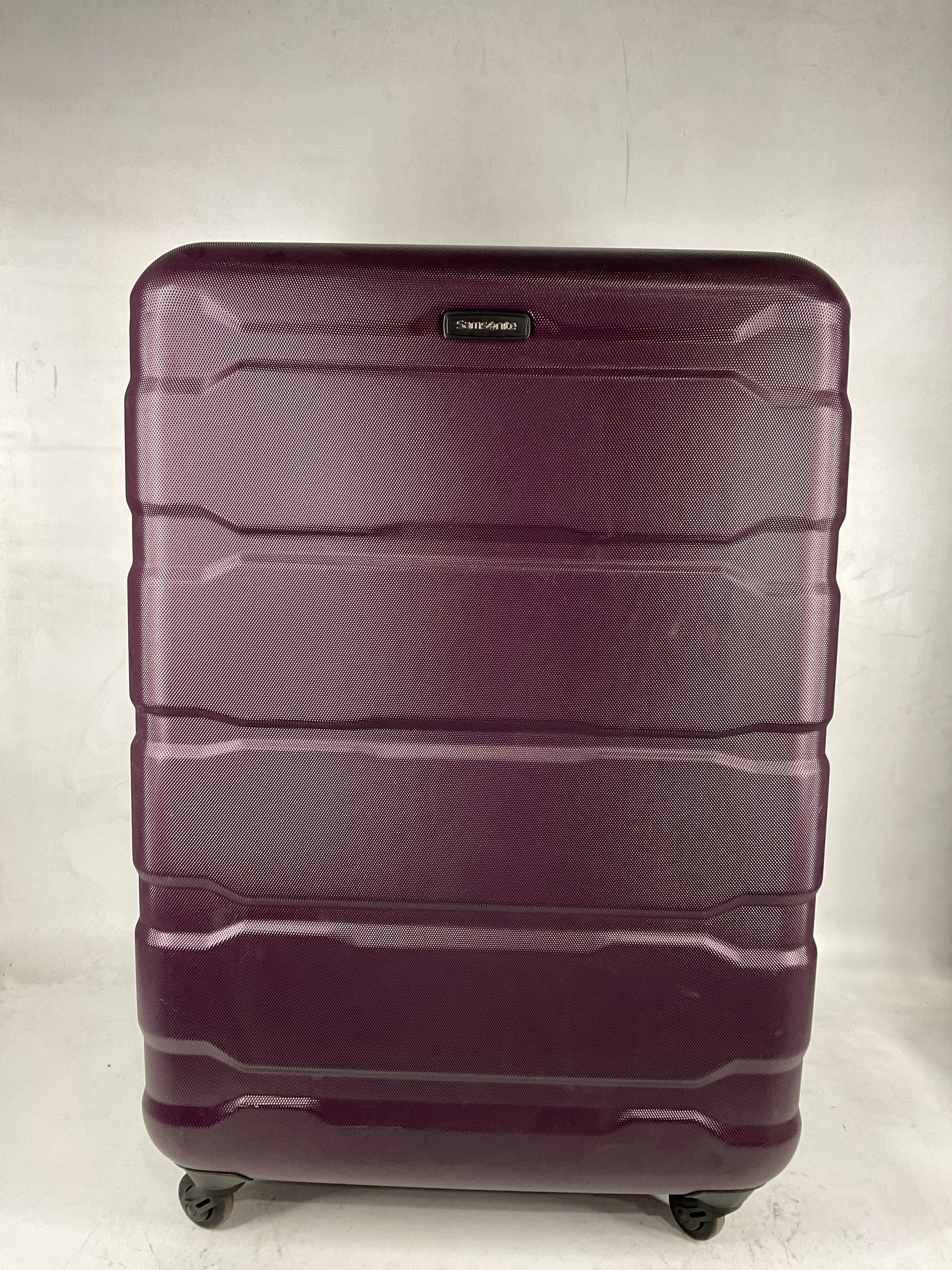 Samsonite Omni Pc Hardside Expandable Luggage with Spinner Wheels Purple Checked Large 28 Inch U28