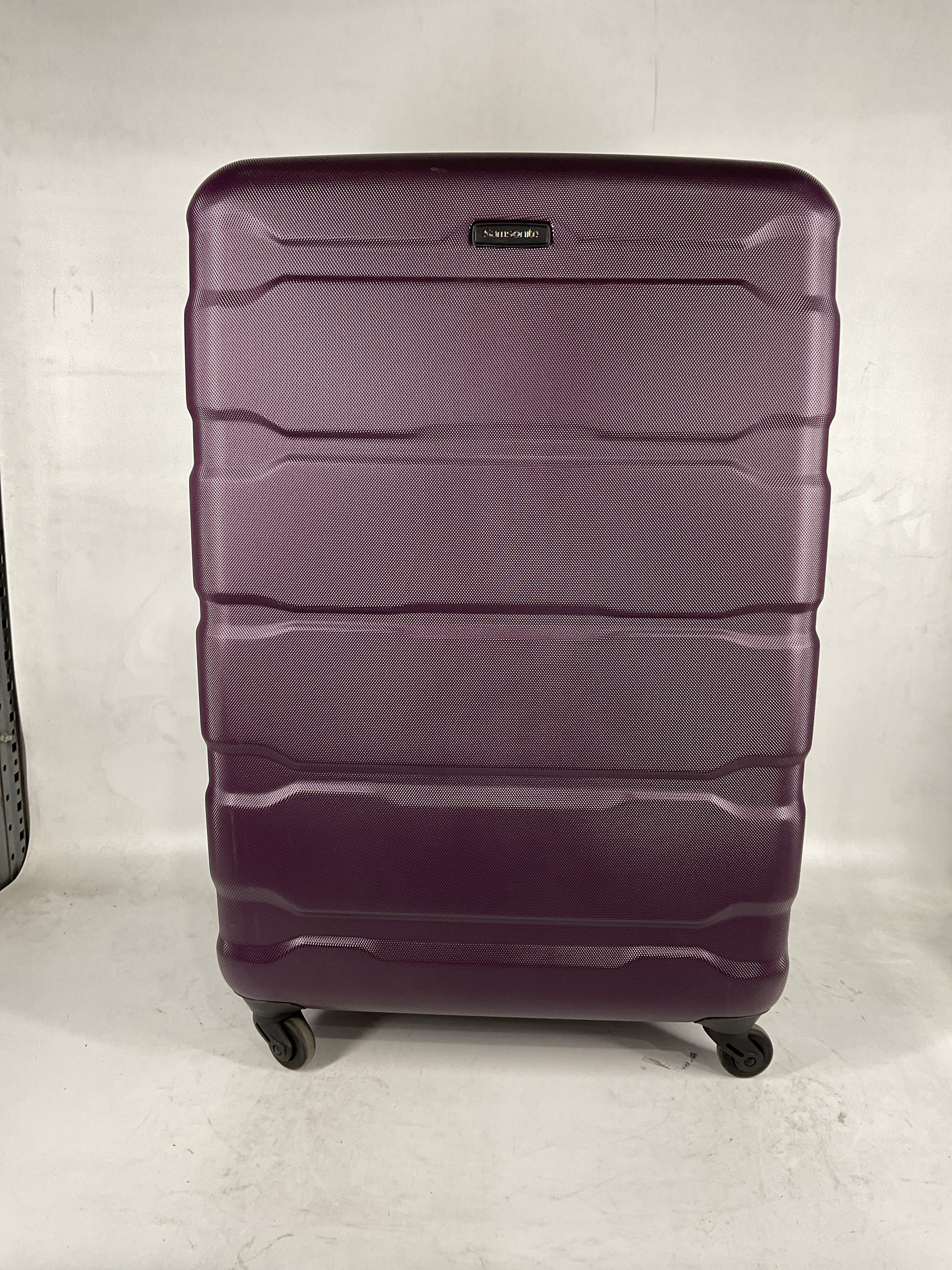 Samsonite Omni Pc Hardside Expandable Luggage with Spinner Wheels Purple Checked Large 28 Inch U30