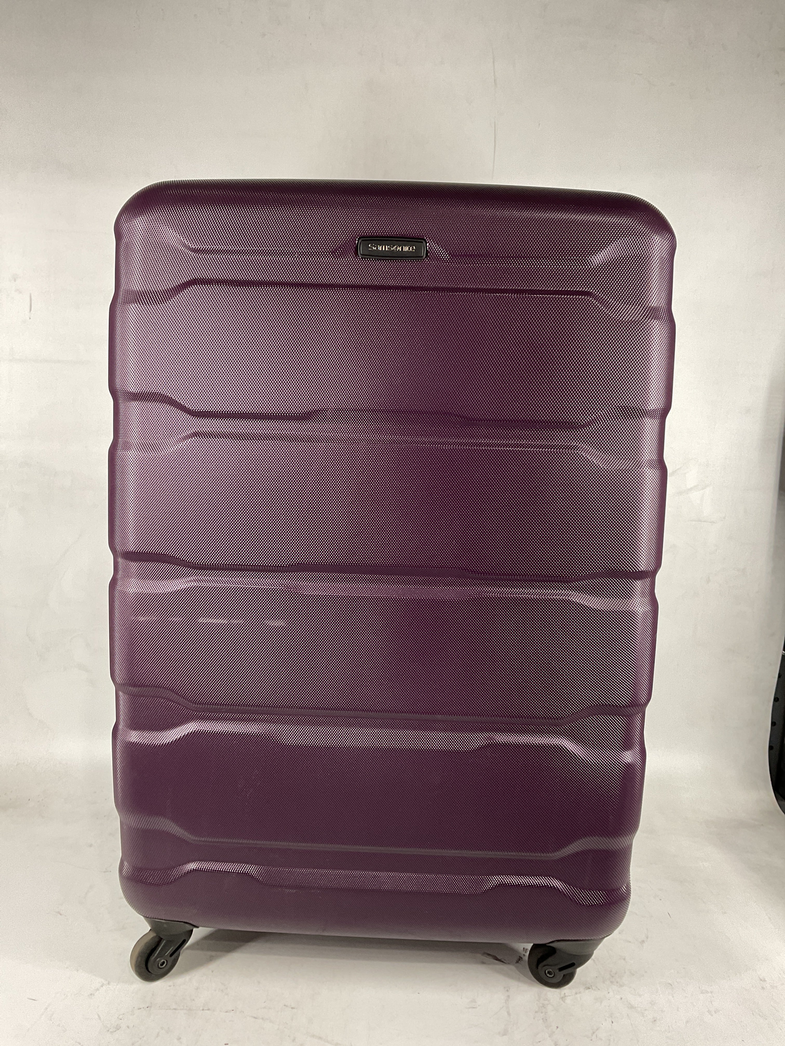 Samsonite Omni Pc Hardside Expandable Luggage with Spinner Wheels Purple Checked Large 28 Inch U31