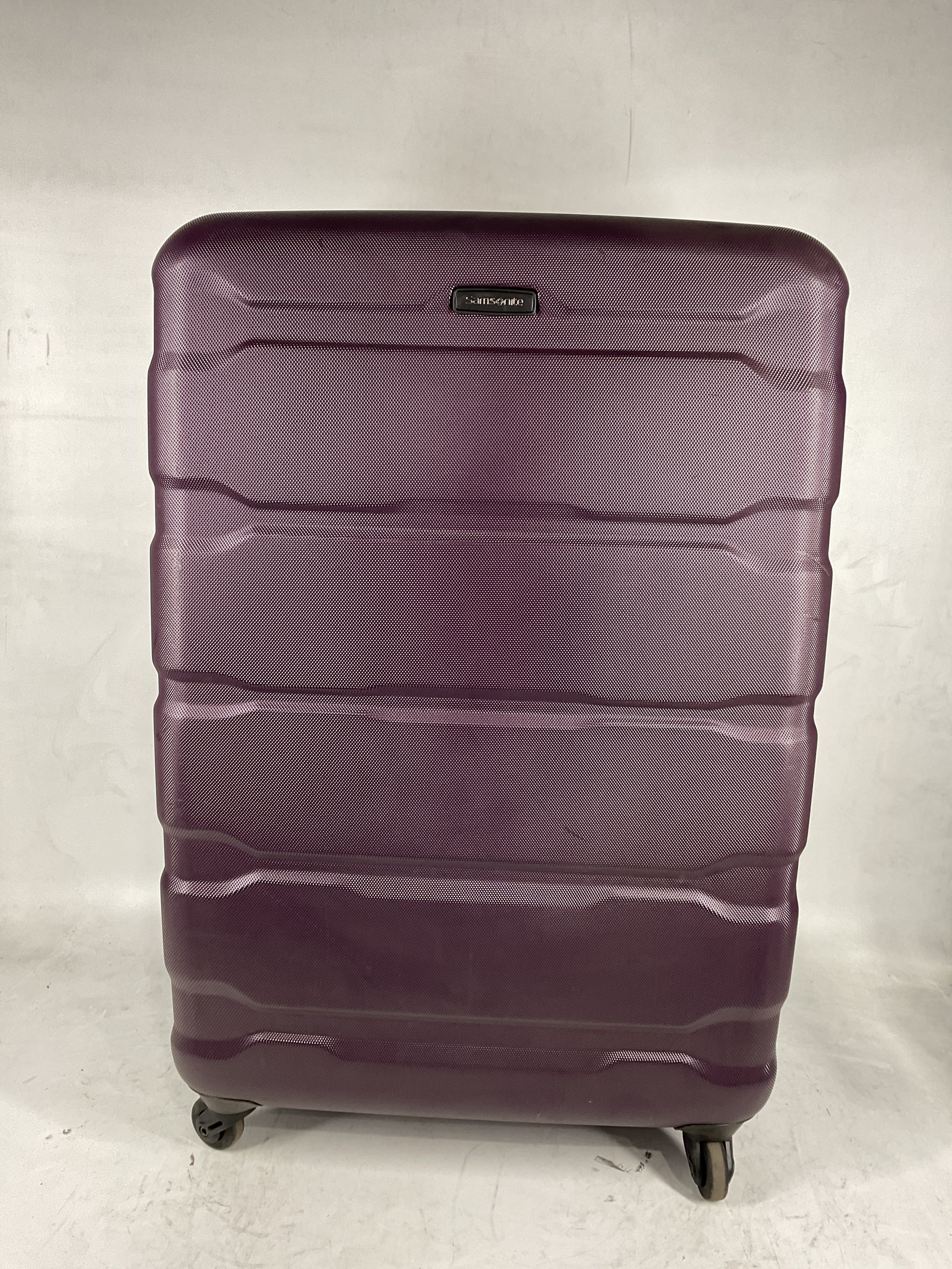 Samsonite Omni Pc Hardside Expandable Luggage with Spinner Wheels Purple Checked Large 28 Inch U32