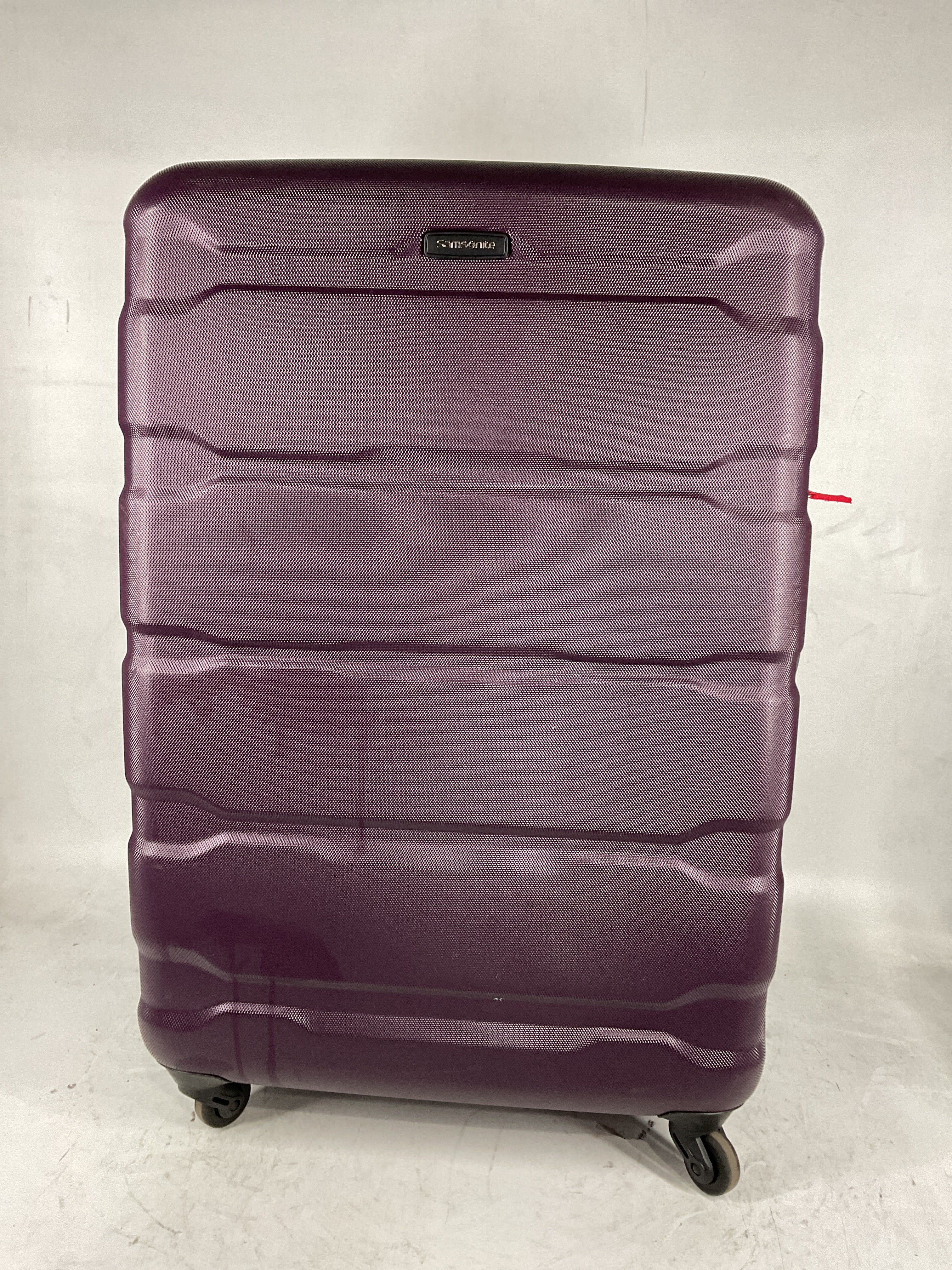 Samsonite Omni Pc Hardside Expandable Luggage with Spinner Wheels Purple Checked Large 28 Inch U33