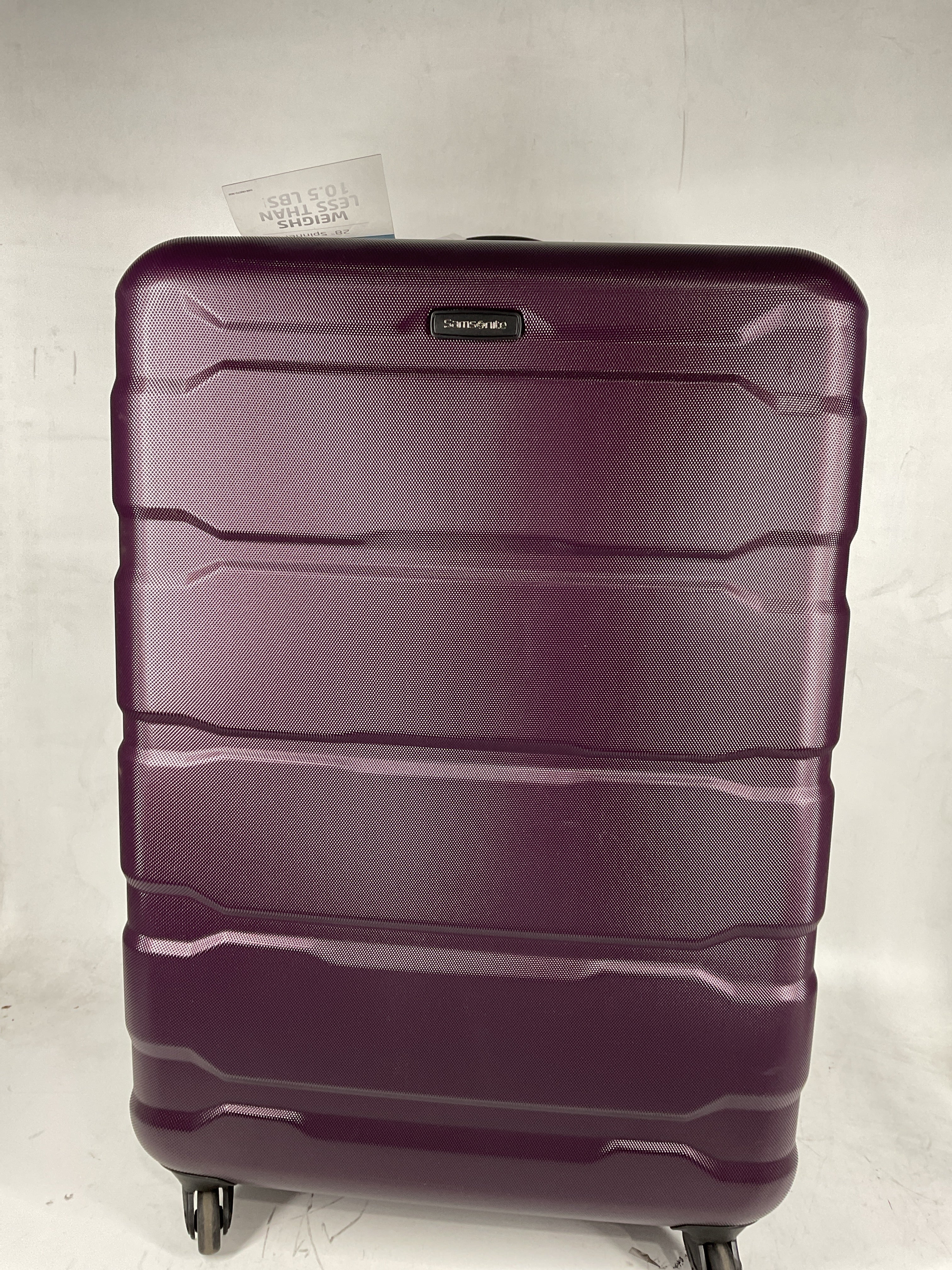 Samsonite Omni Pc Hardside Expandable Luggage with Spinner Wheels Purple Checked Large 28 Inch U34