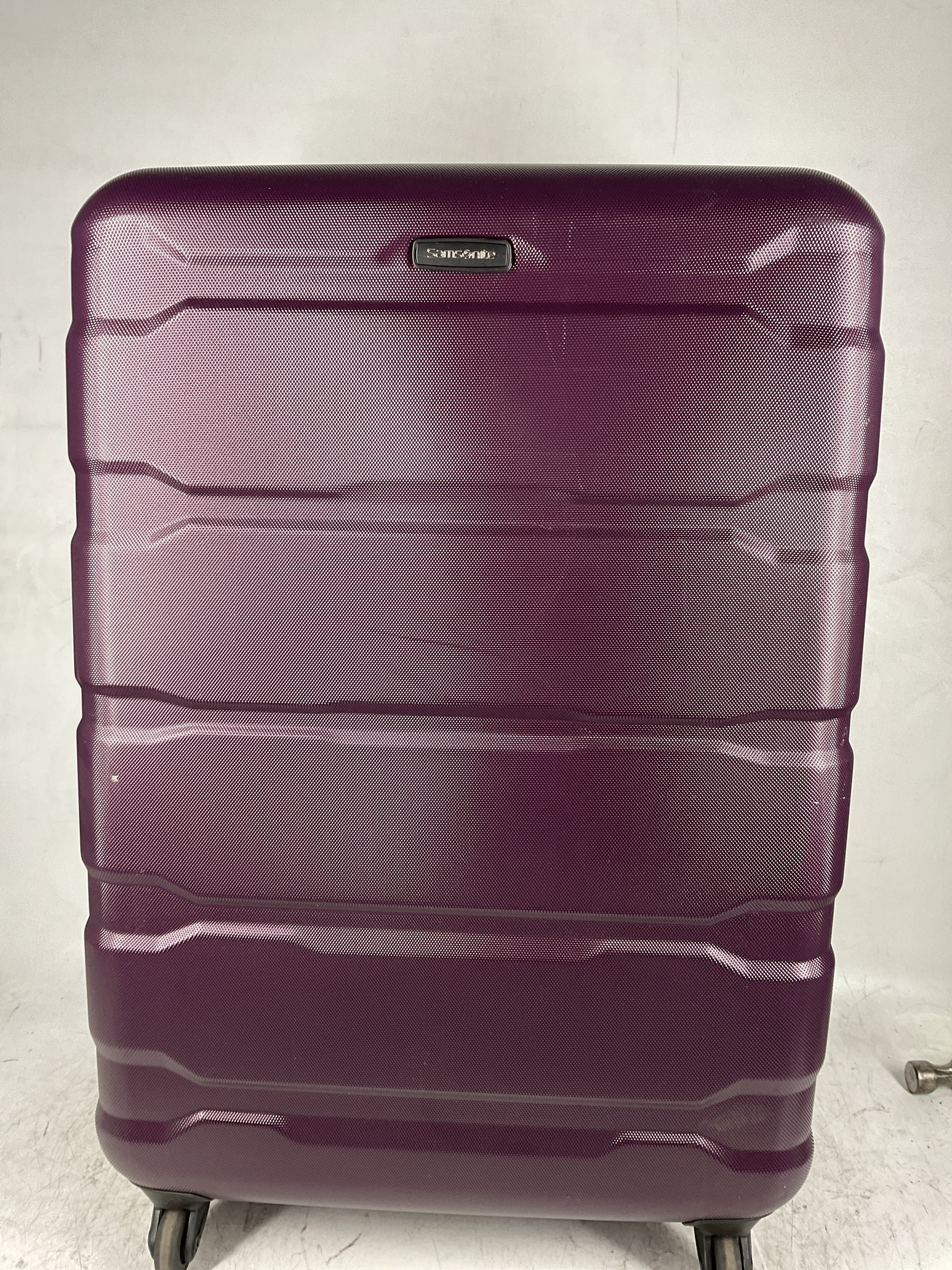 Samsonite Omni Pc Hardside Expandable Luggage with Spinner Wheels ( Purple , Checked-Large 28-Inch ) Purple Checked Large 28 Inch U46
