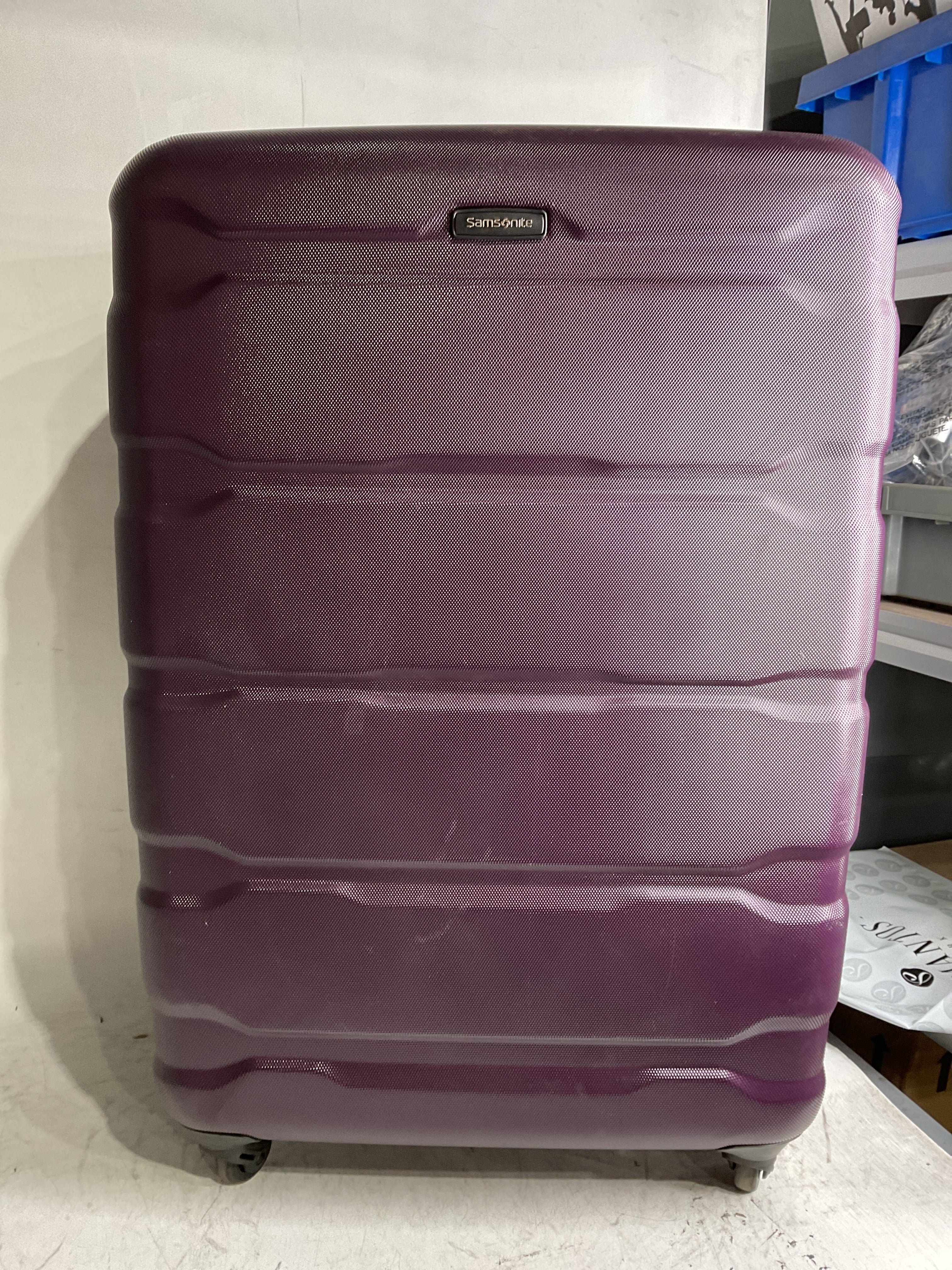 Samsonite Omni Pc Hardside Expandable Luggage with Spinner Wheels ( Purple , Checked-Large 28-Inch ) Purple Checked Large 28 Inch U58