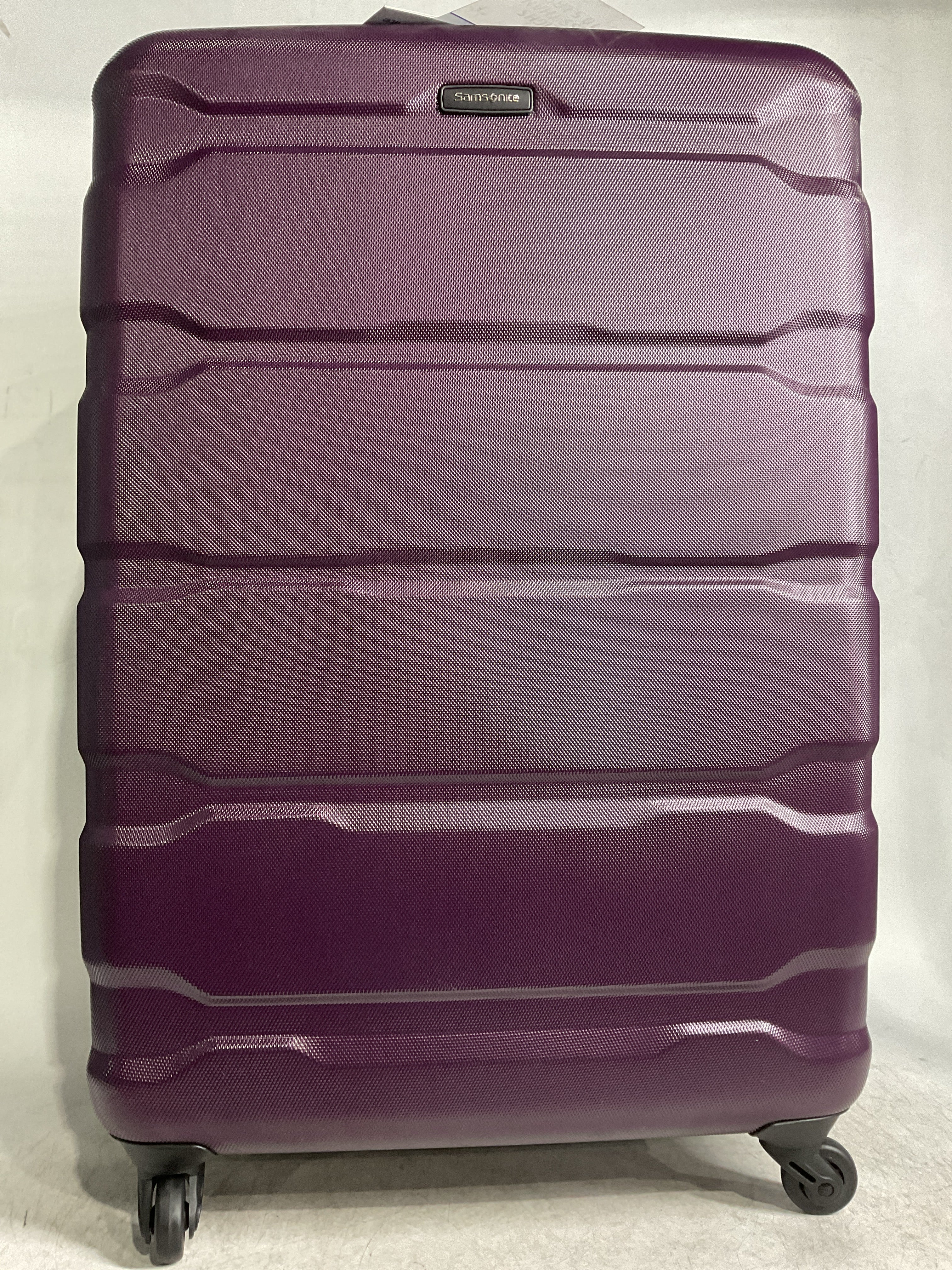 Samsonite Omni Pc Hardside Expandable Luggage with Spinner Wheels ( Purple , Checked-Large 28-Inch ) Purple Checked Large 28 Inch U63