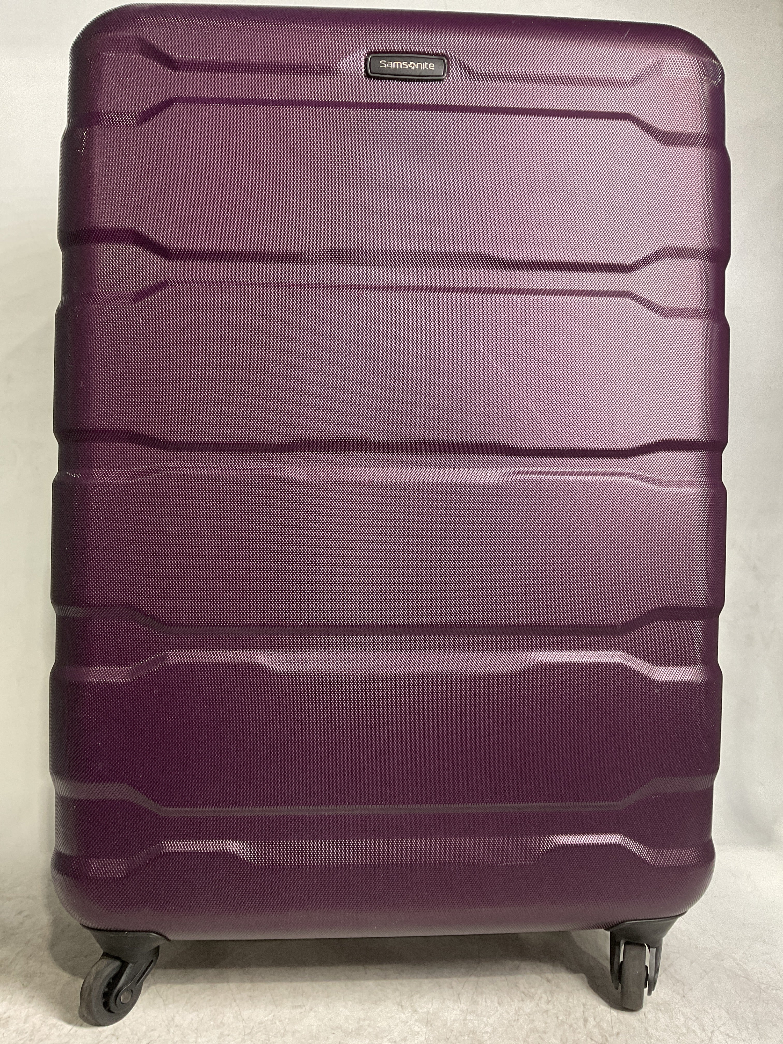 Samsonite Omni Pc Hardside Expandable Luggage with Spinner Wheels ( Purple , Checked-Large 28-Inch ) Purple Checked Large 28 Inch U64