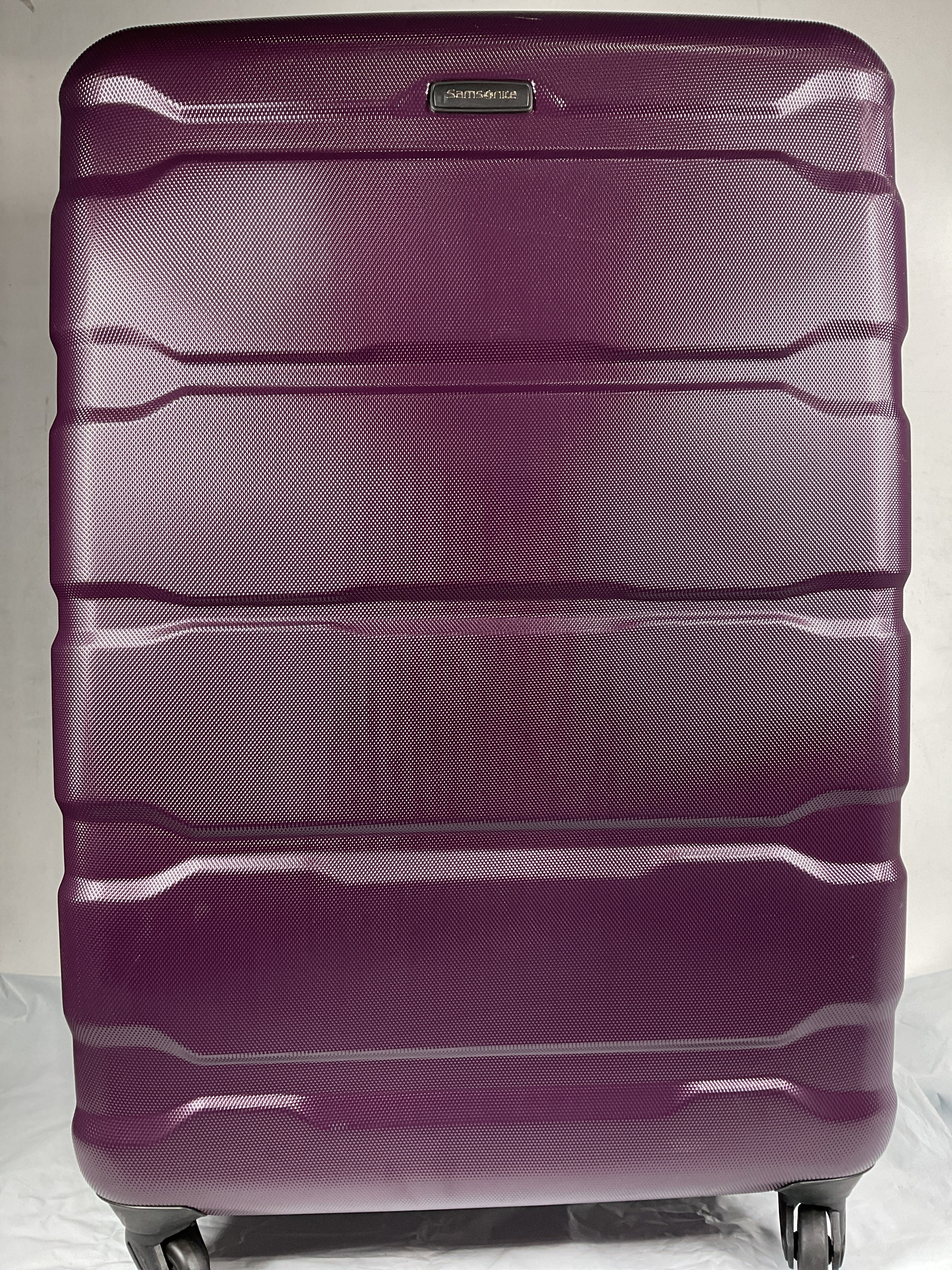 Samsonite Omni Pc Hardside Expandable Luggage with Spinner Wheels ( Purple , Checked-Large 28-Inch ) Purple Checked Large 28 Inch U68
