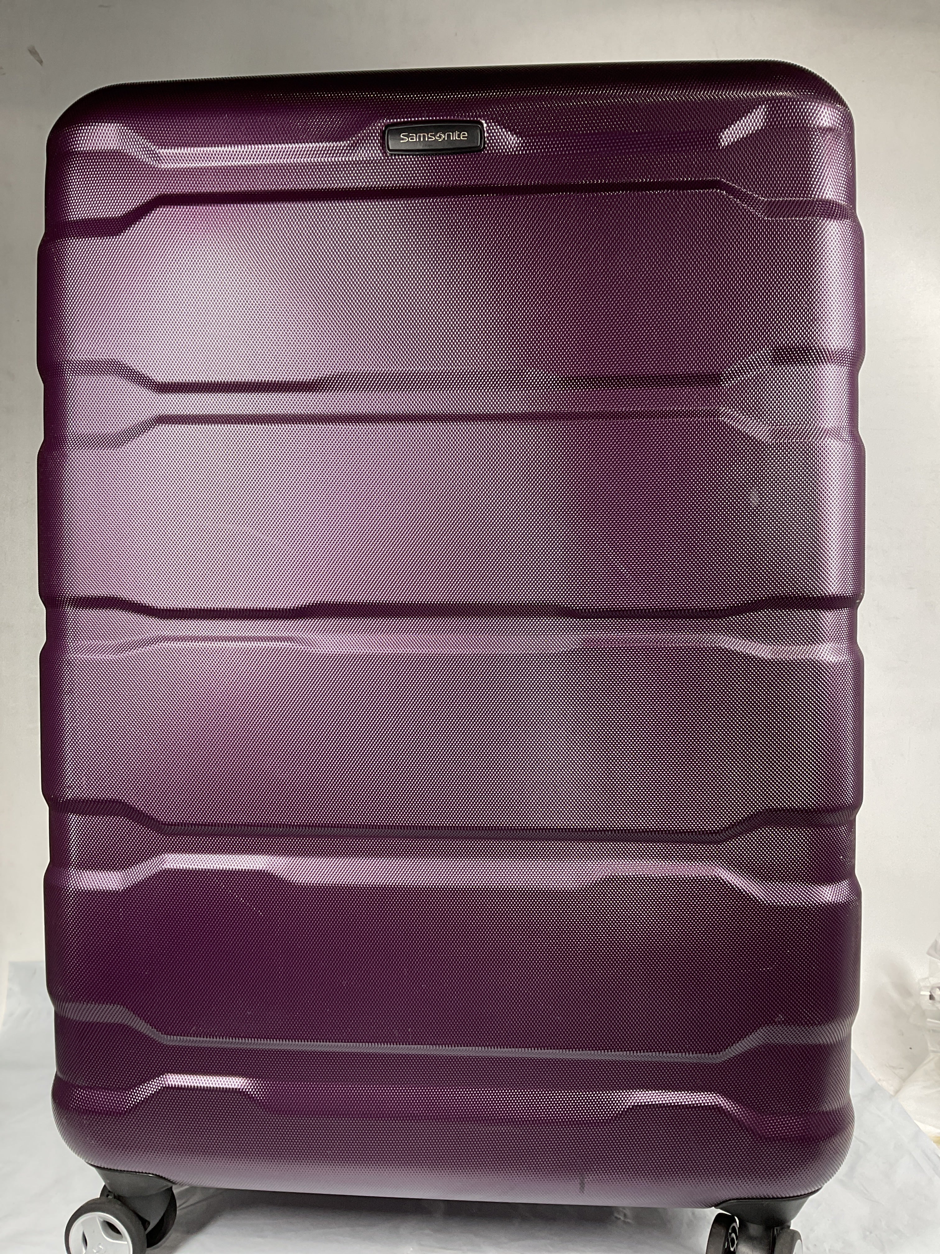 Samsonite Omni Checked-Large 28-Inch PC Hardside Expandable Luggage with Spinner Wheels ( Purple , Checked-Large 28-Inch ) Purple Checked Large 28 Inch U69