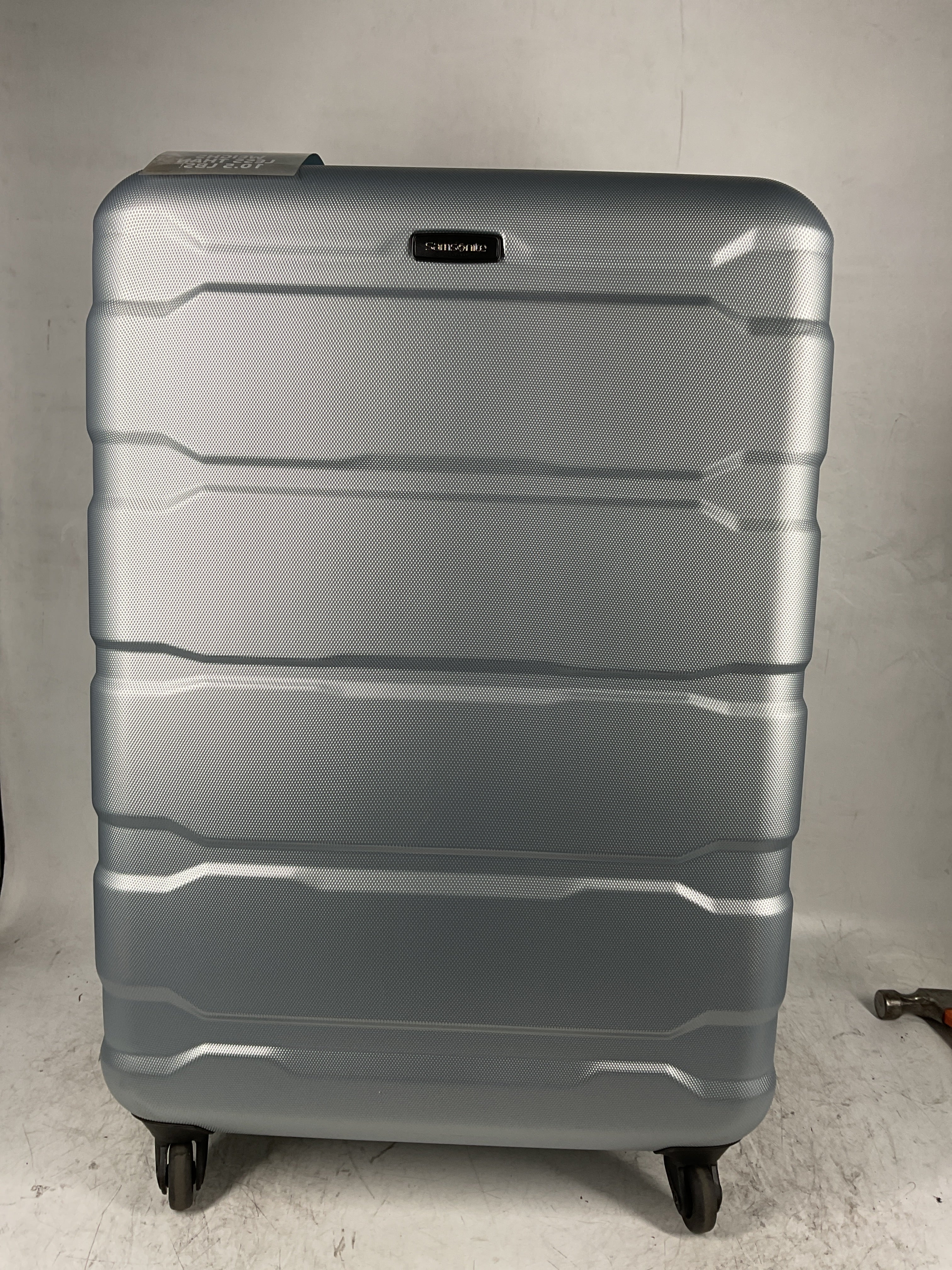 Samsonite Omni Pc Hardside Expandable Luggage with Spinner Wheels ( Silver , Checked-Large 28-Inch ) Silver Checked Large 28 Inch U6