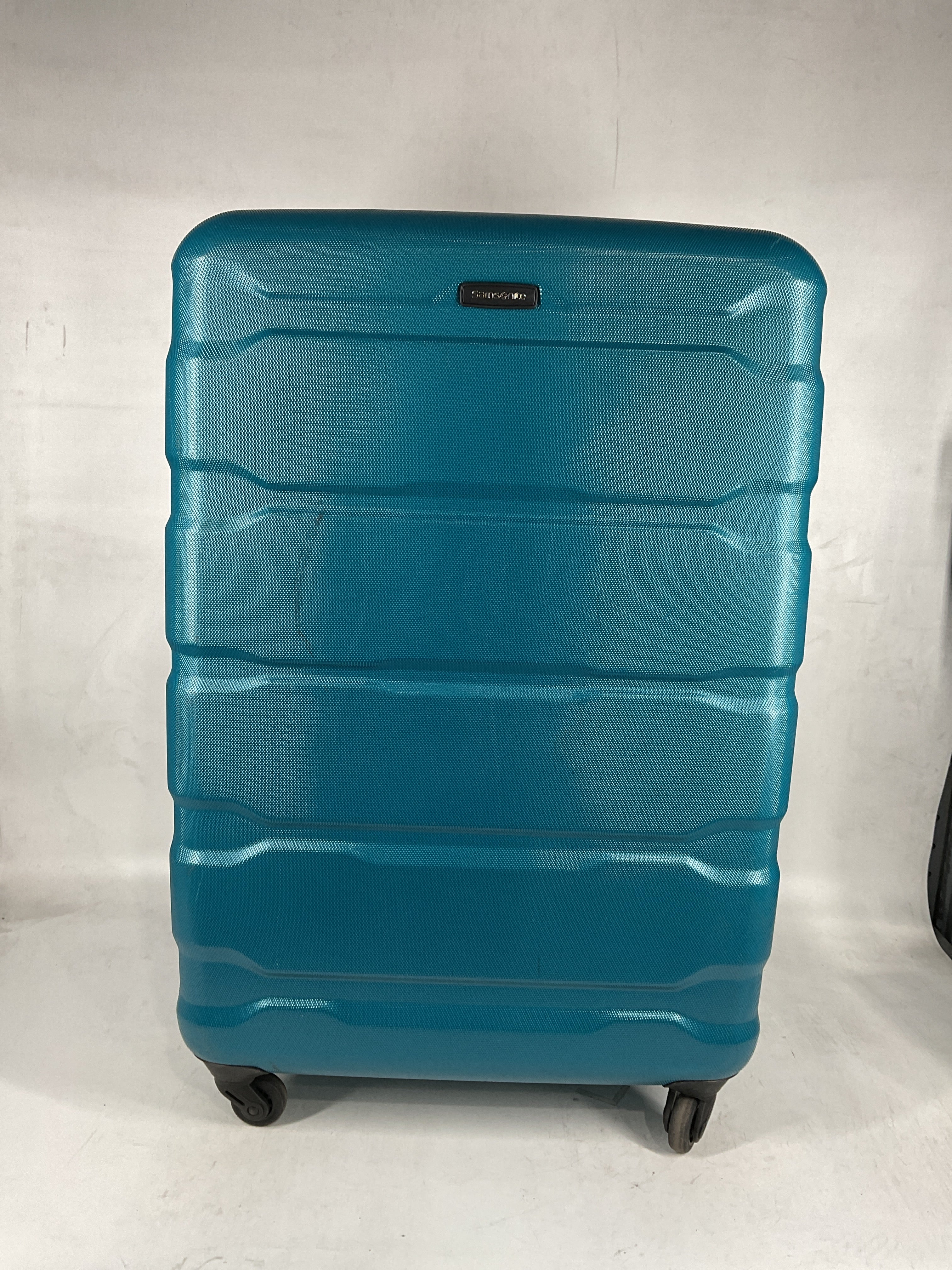 Samsonite Omni Pc Hardside Expandable Luggage with Spinner Wheels Caribbean Blue Checked Large 28 Inch U20