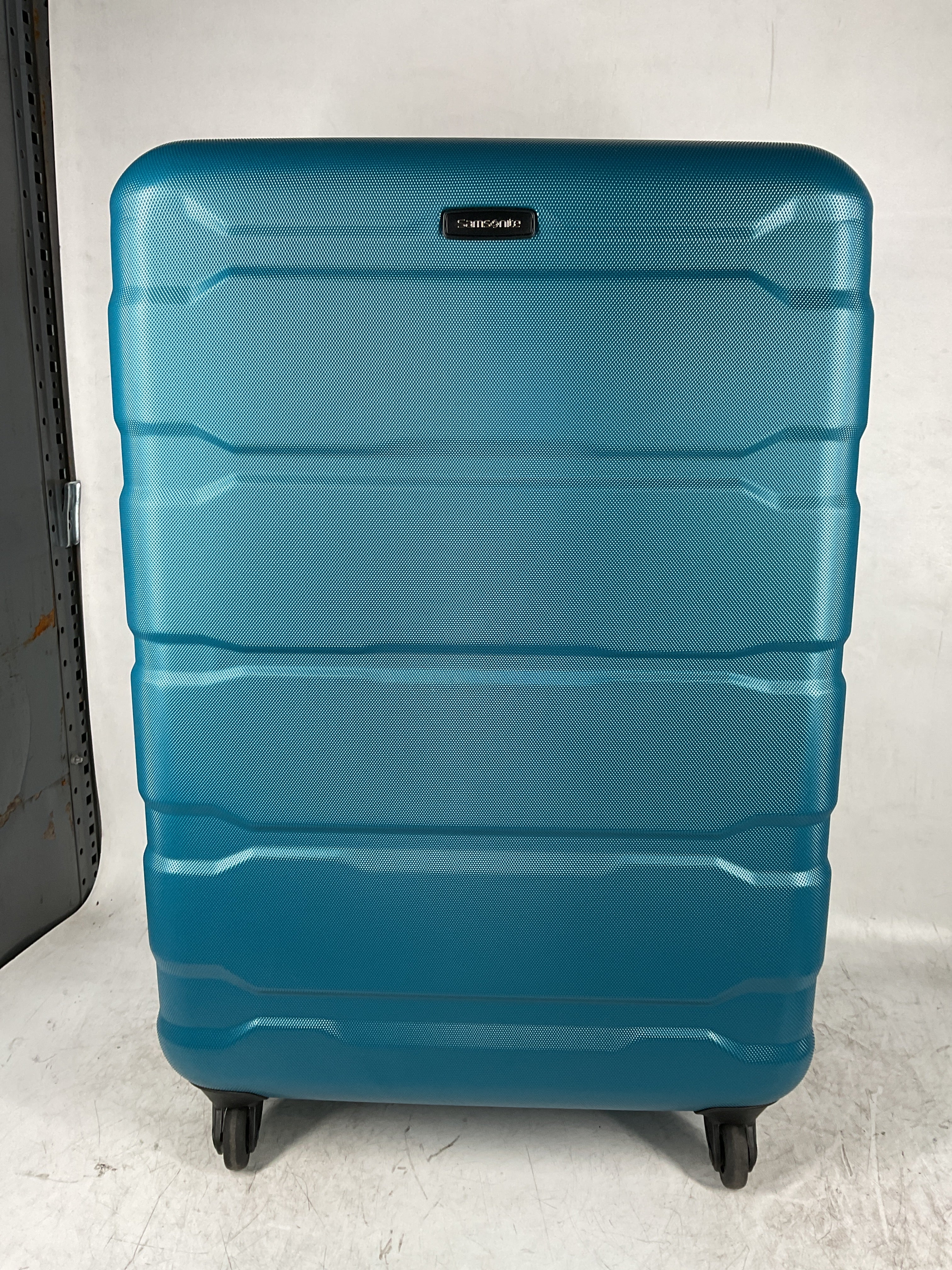 Samsonite Omni Pc Hardside Expandable Luggage with Spinner Wheels ( Caribbean Blue , Checked-Large 28-Inch ) Caribbean Blue Checked Large 28 Inch U25