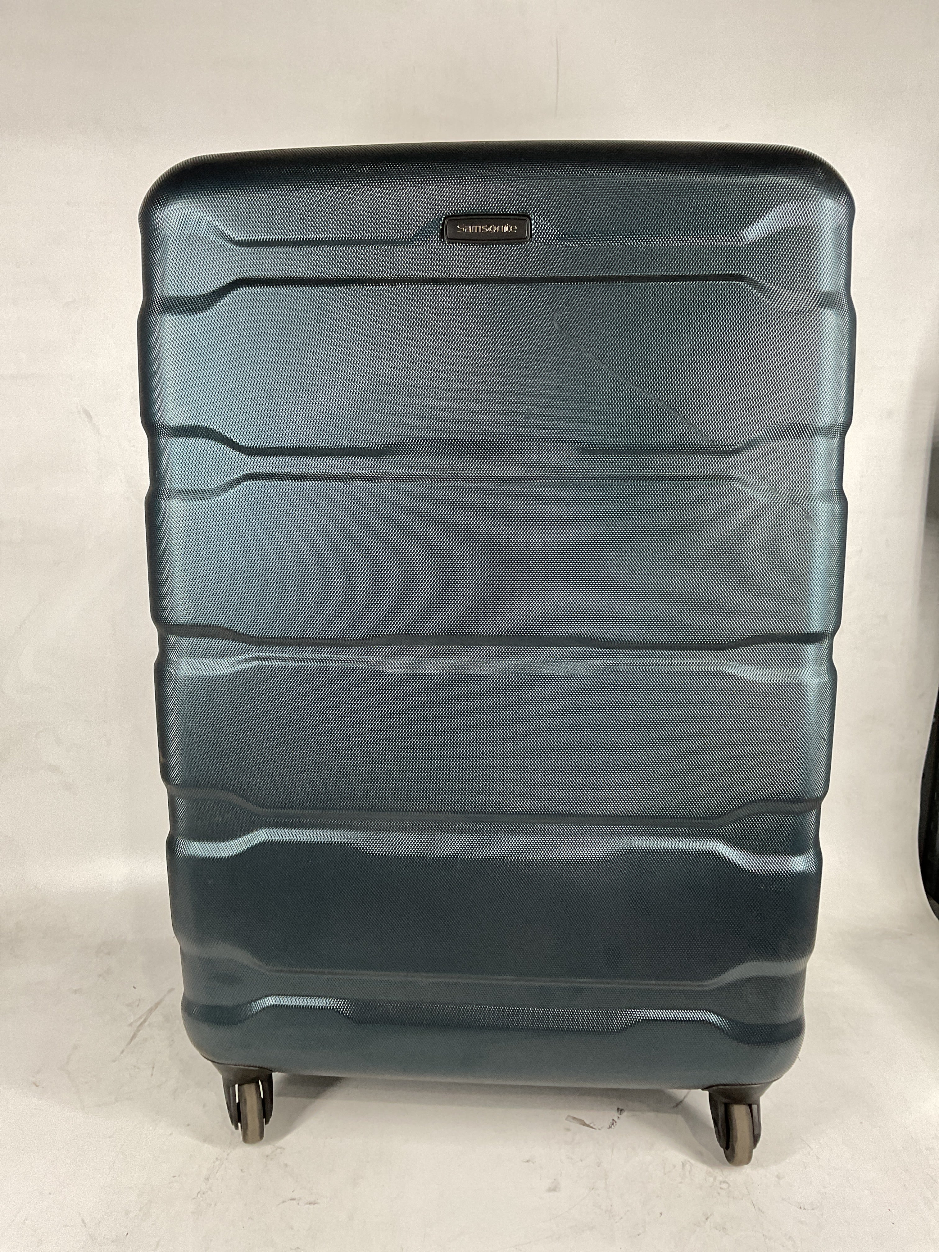 Samsonite Omni Pc Hardside Expandable Luggage with Spinner Wheels Teal Checked Large 28 Inch U15