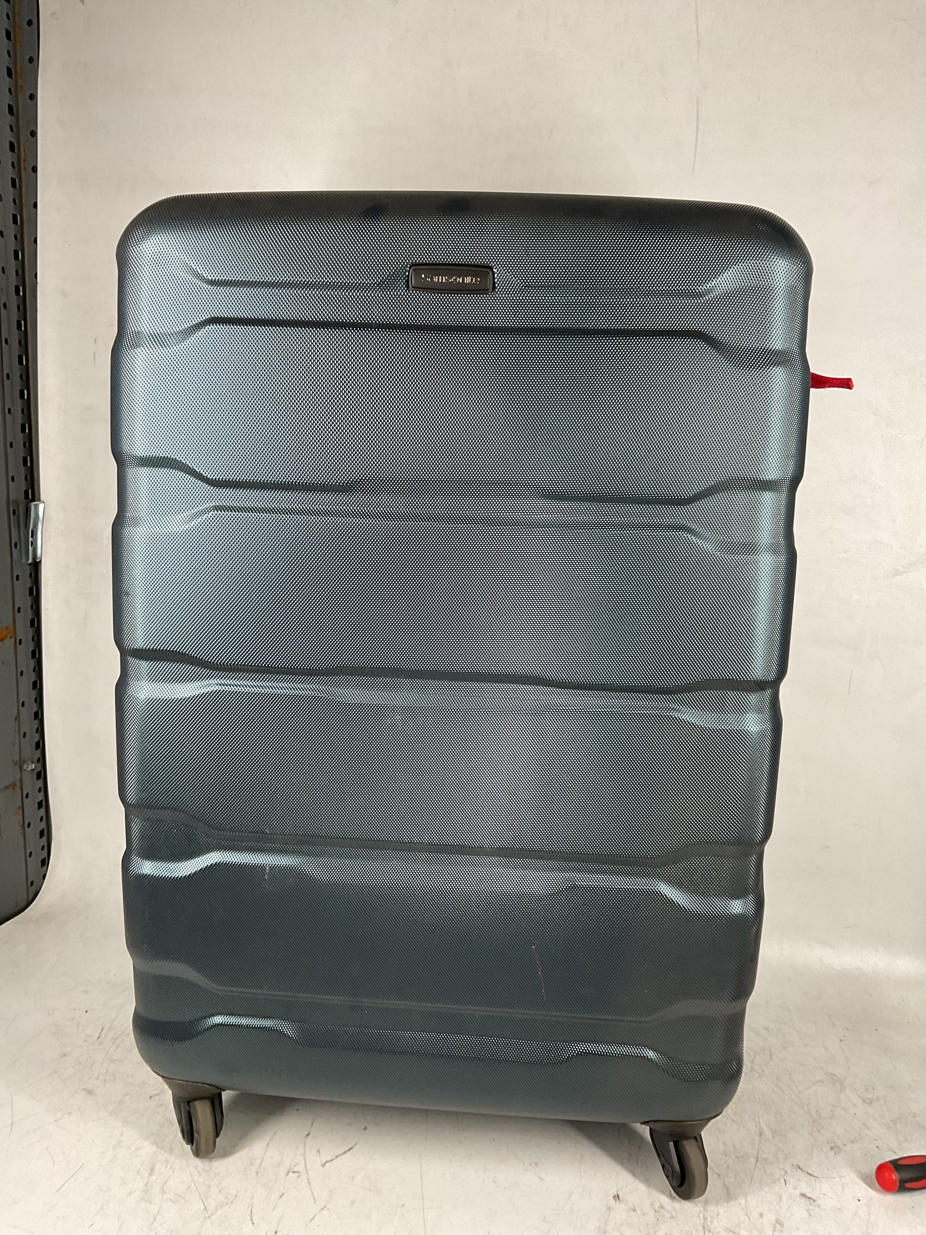 Samsonite Omni Pc Hardside Expandable Luggage with Spinner Wheels Teal Checked Large 28 Inch U20