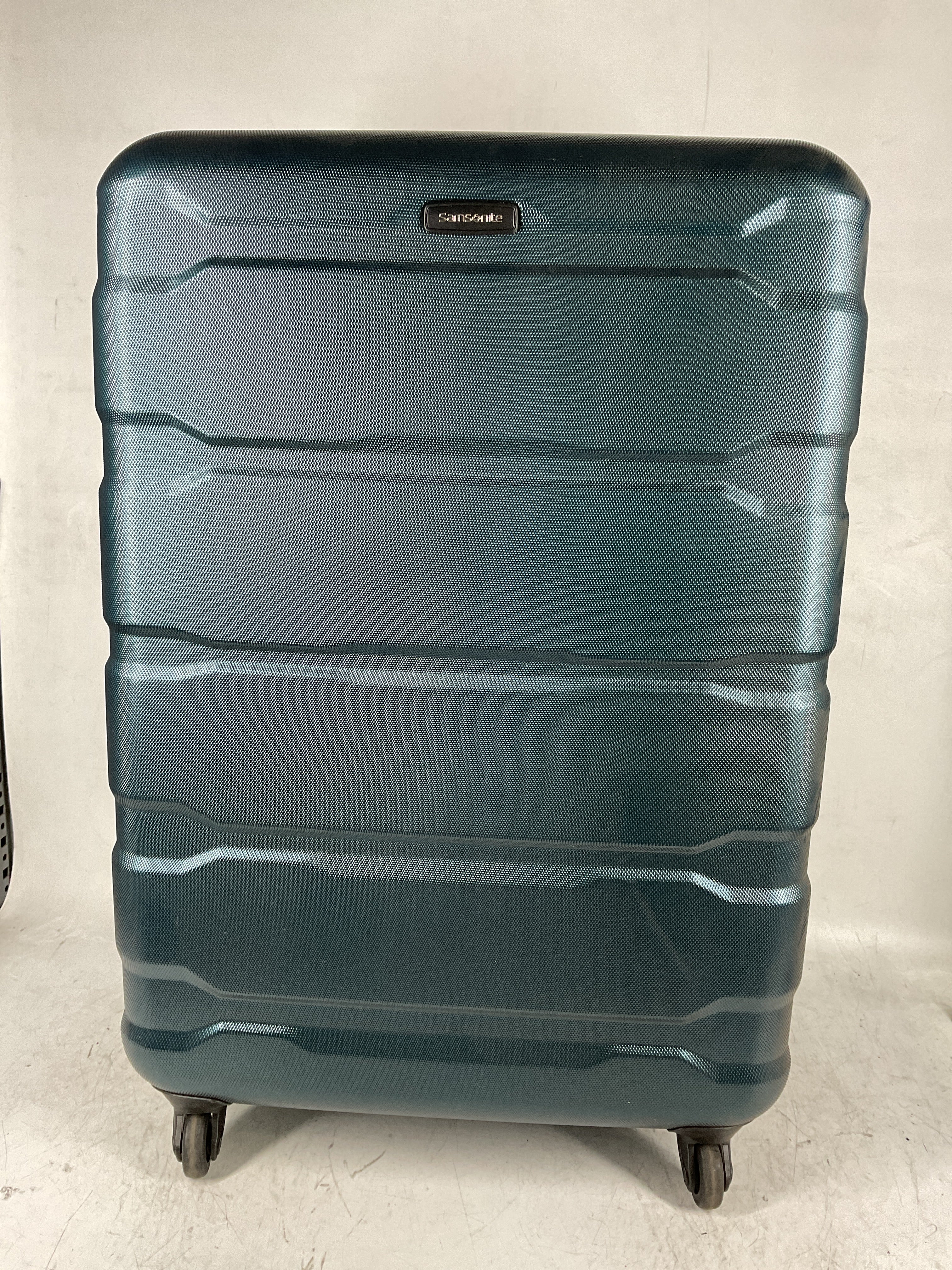 Samsonite Omni Pc Hardside Expandable Luggage with Spinner Wheels ( Teal , Checked-Large 28-Inch ) Teal Checked Large 28 Inch U22