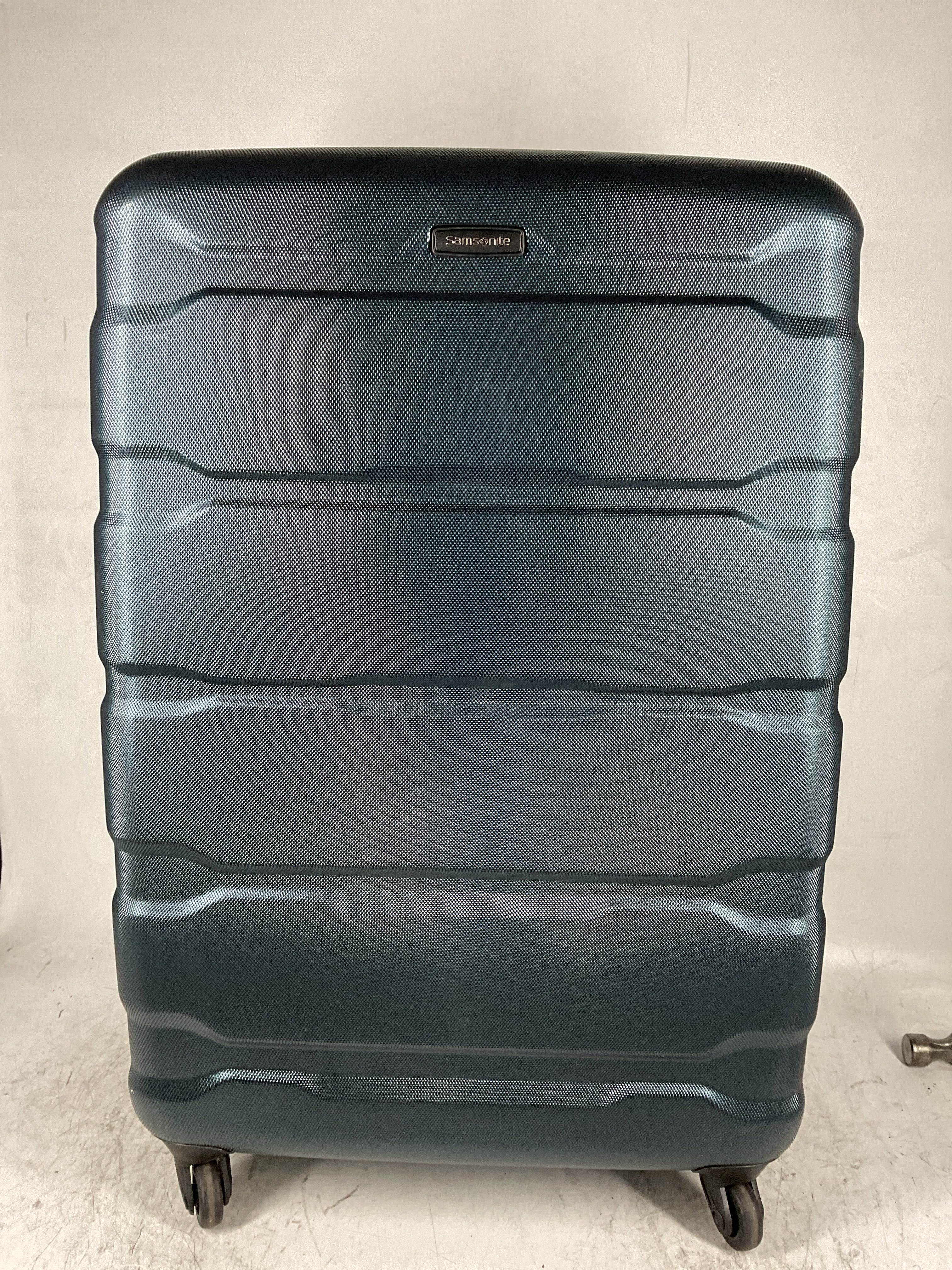 Samsonite Omni Pc Hardside Expandable Luggage with Spinner Wheels ( Teal , Checked-Large 28-Inch ) Teal Checked Large 28 Inch U24