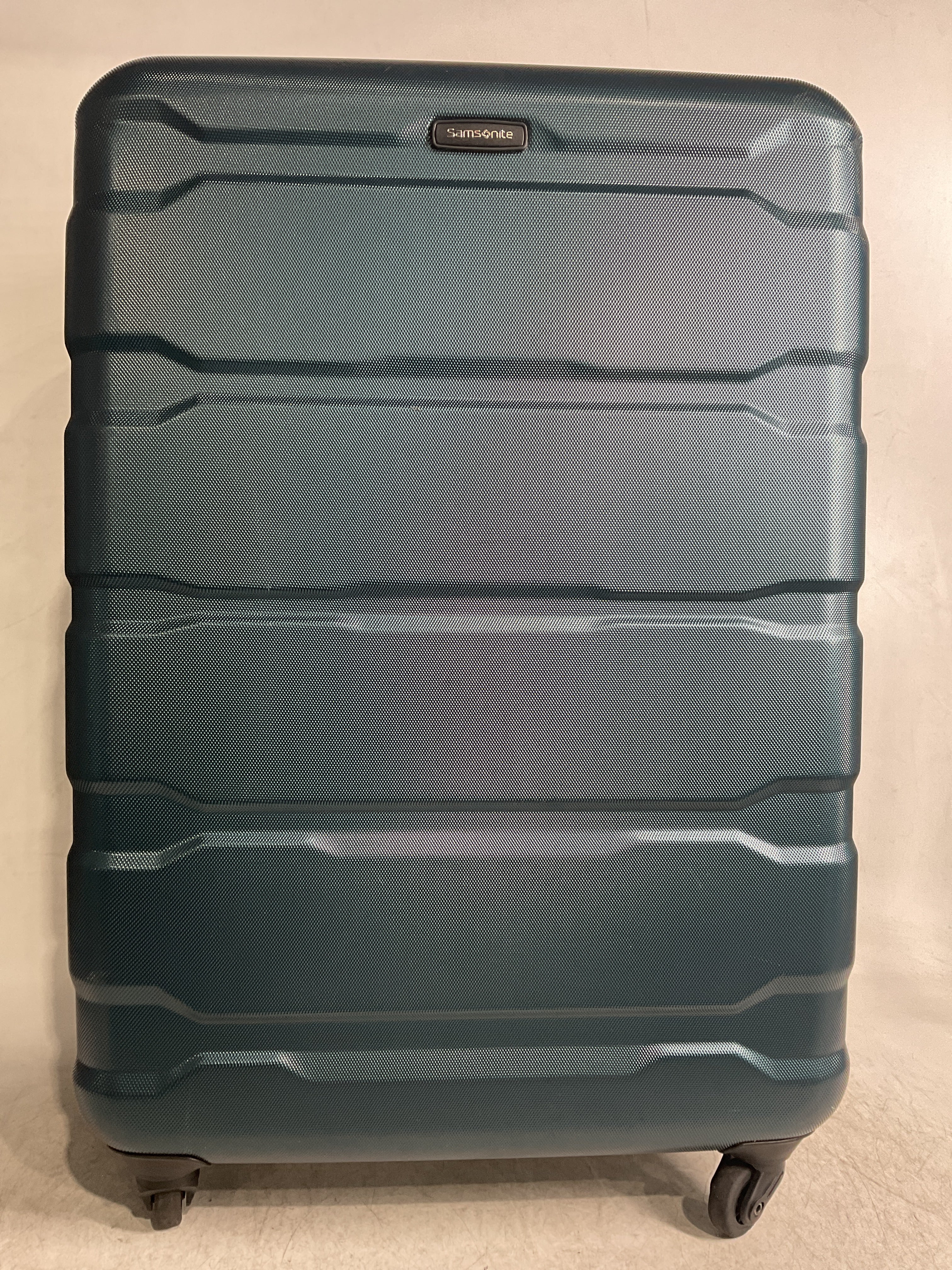 Samsonite Omni Pc Hardside Expandable Luggage with Spinner Wheels ( Teal , Checked-Large 28-Inch ) Teal Checked Large 28 Inch U27