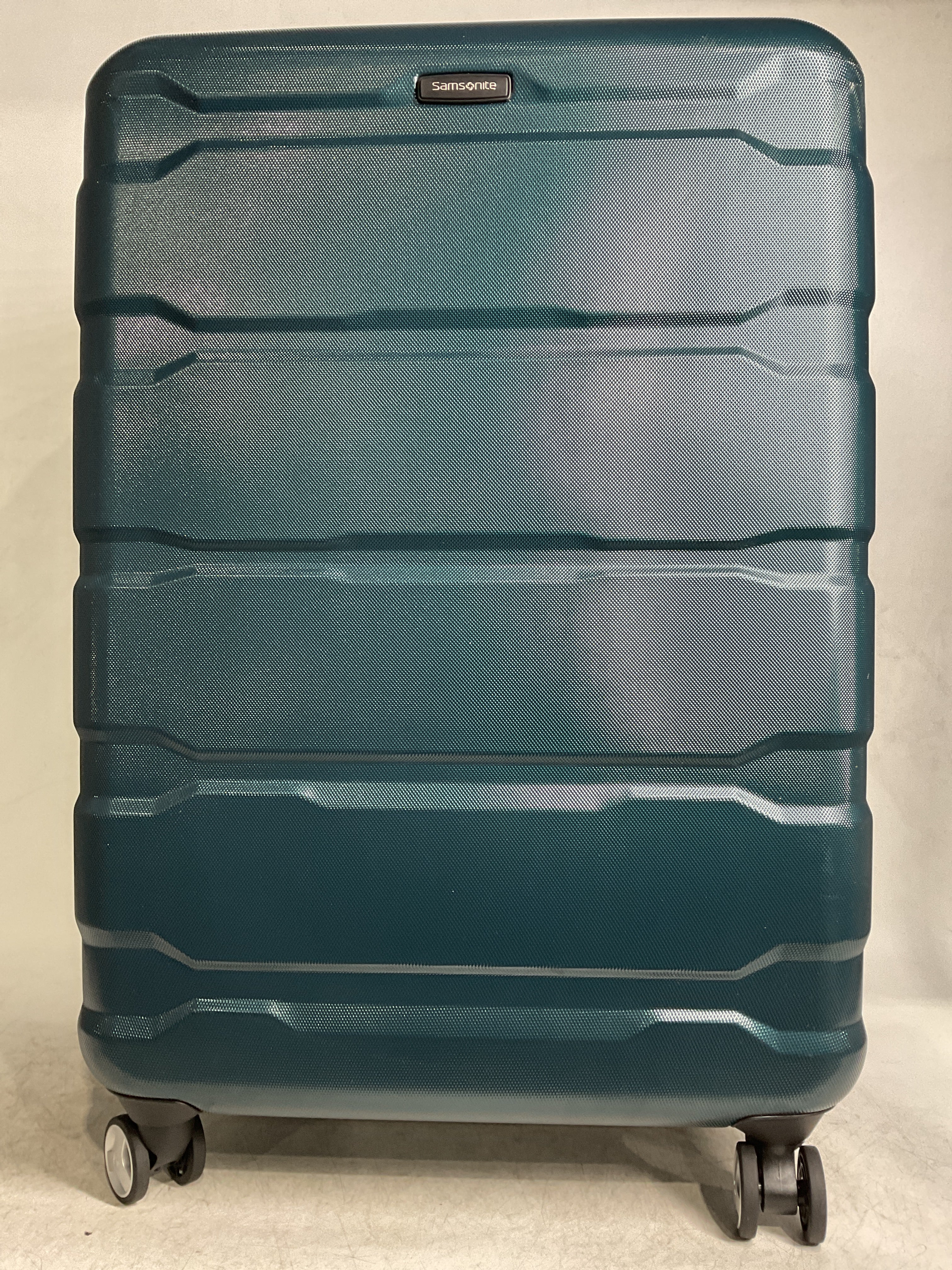 Samsonite Omni Pc Hardside Expandable Luggage with Spinner Wheels ( Teal , Checked-Large 28-Inch ) Teal Checked Large 28 Inch U28