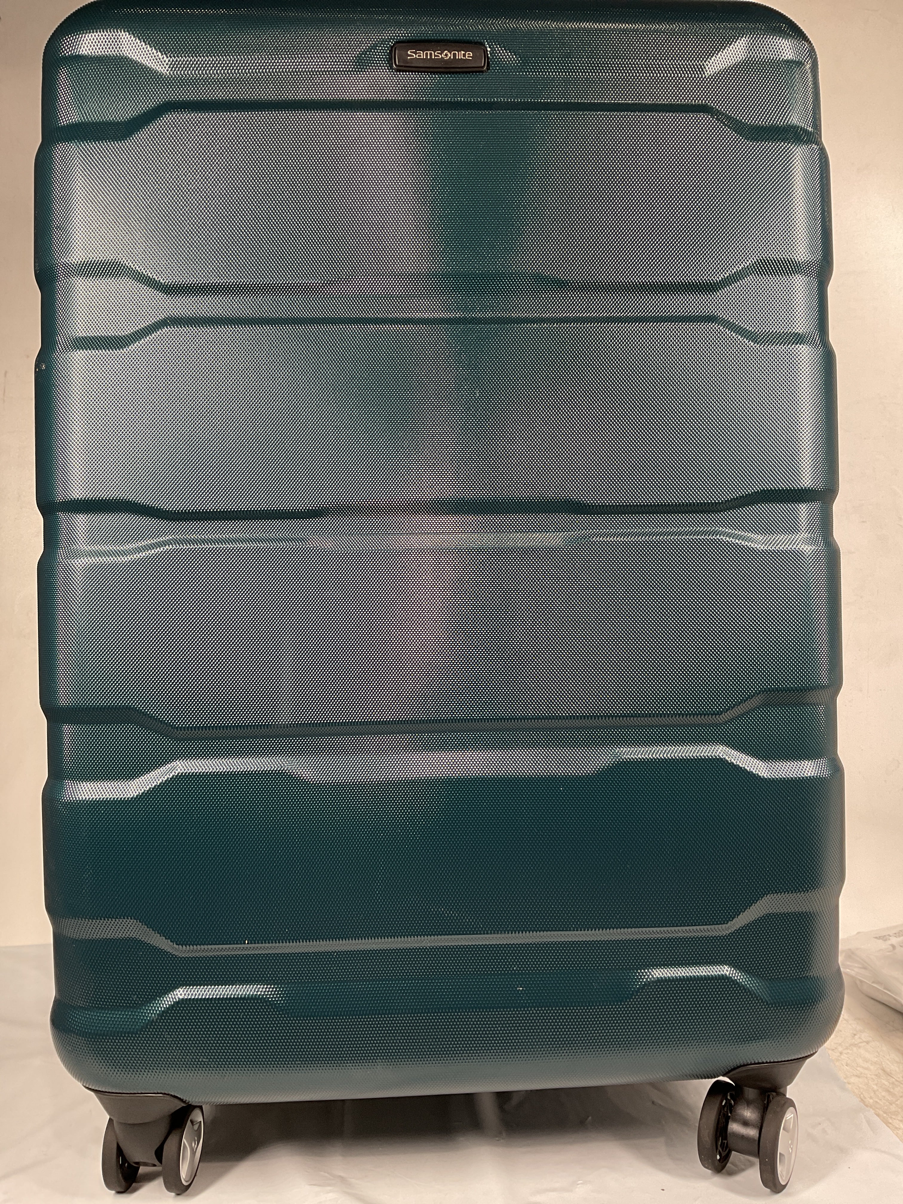 Samsonite Omni Pc Hardside Expandable Luggage with Spinner Wheels ( Teal , Checked-Large 28-Inch ) Teal Checked Large 28 Inch U31