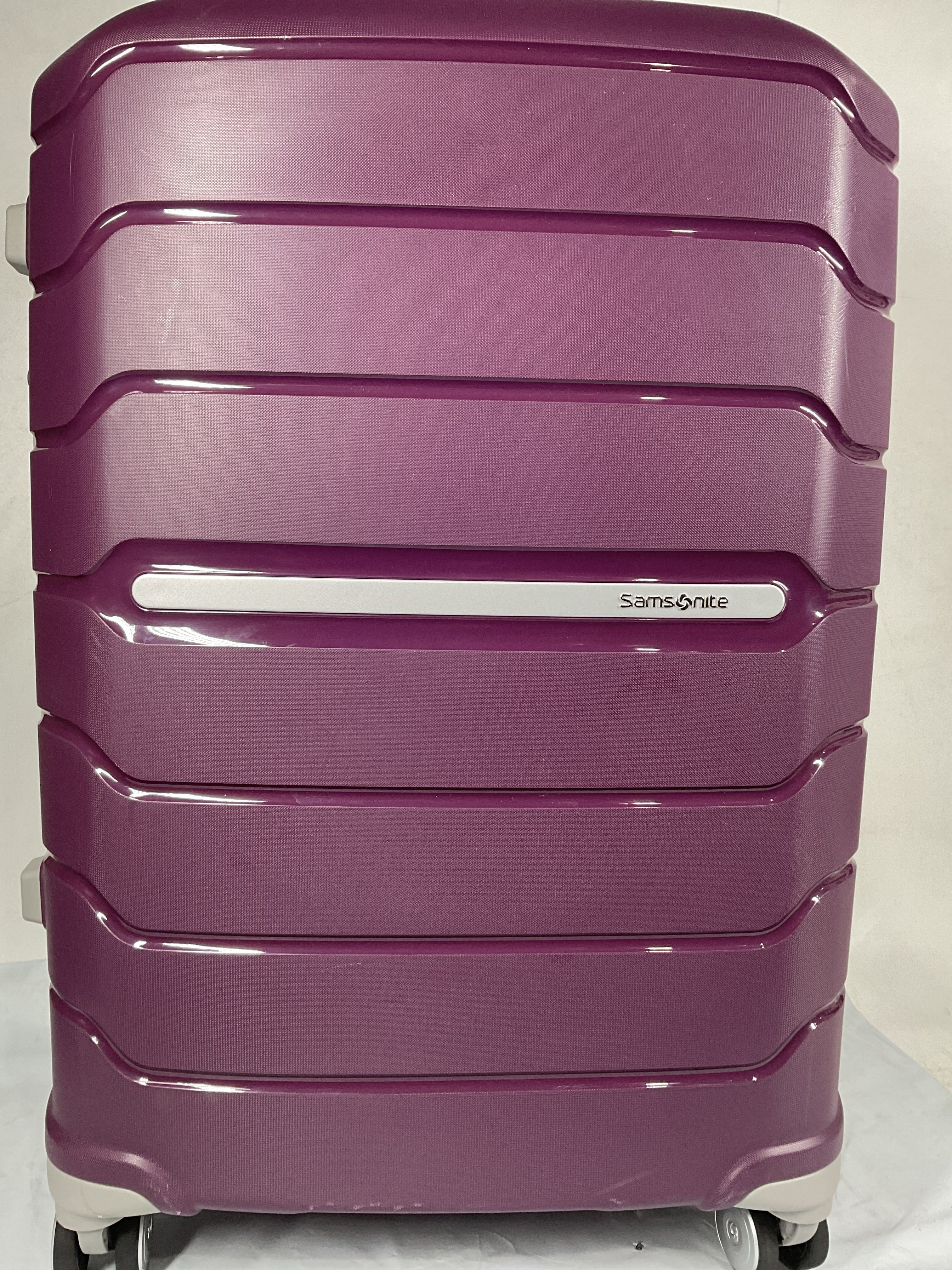 Samsonite Freeform Hardside Expandable with Double Spinner Wheels ( Amethyst Purple , Checked-Medium 24-Inch ) Amethyst Purple Checked Medium 24 Inch U1