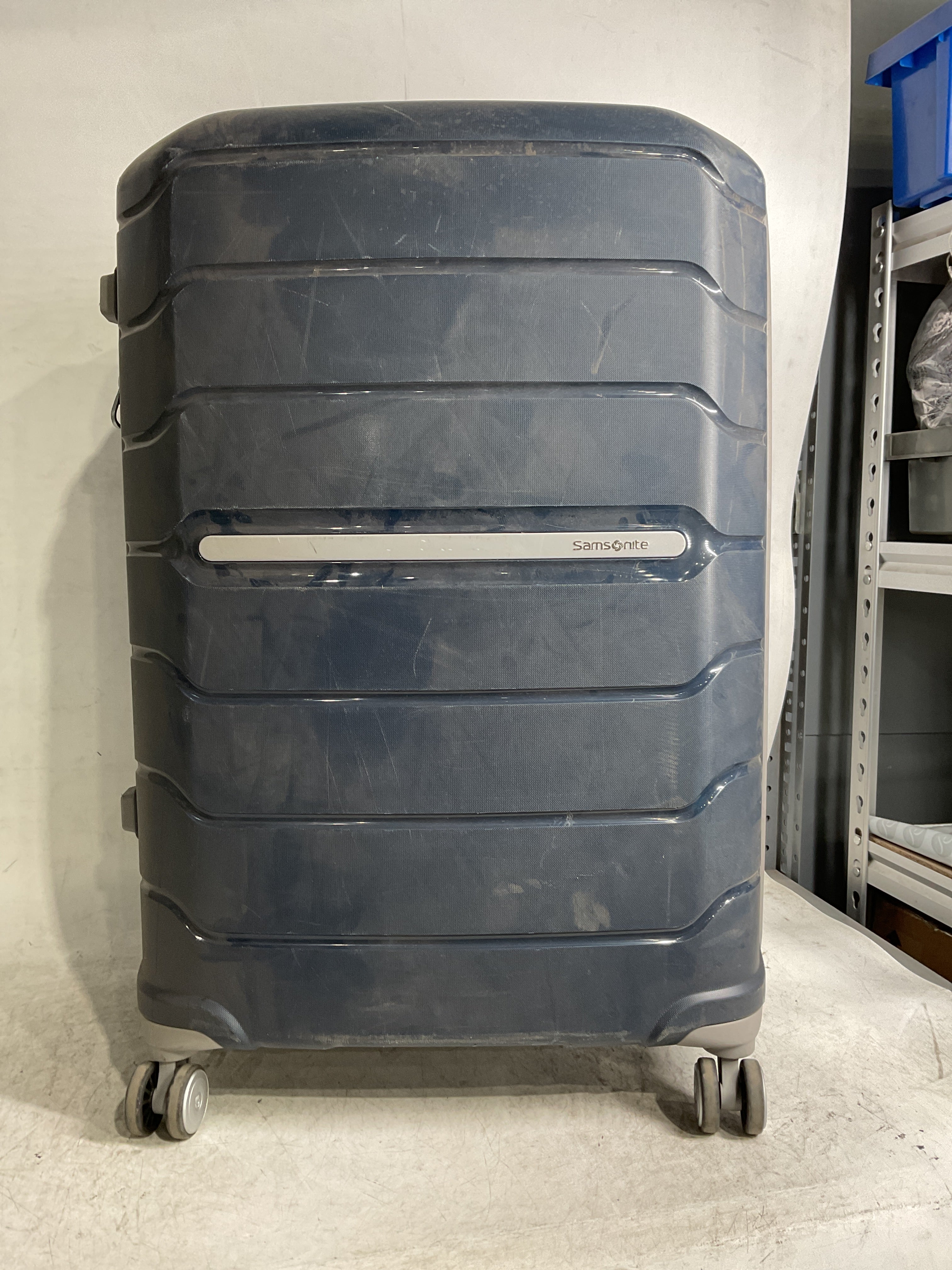 Samsonite Freeform Hardside Expandable with Double Spinner Wheels ( Navy , Checked-Large 28-Inch ) Navy Checked Large 28 Inch U12