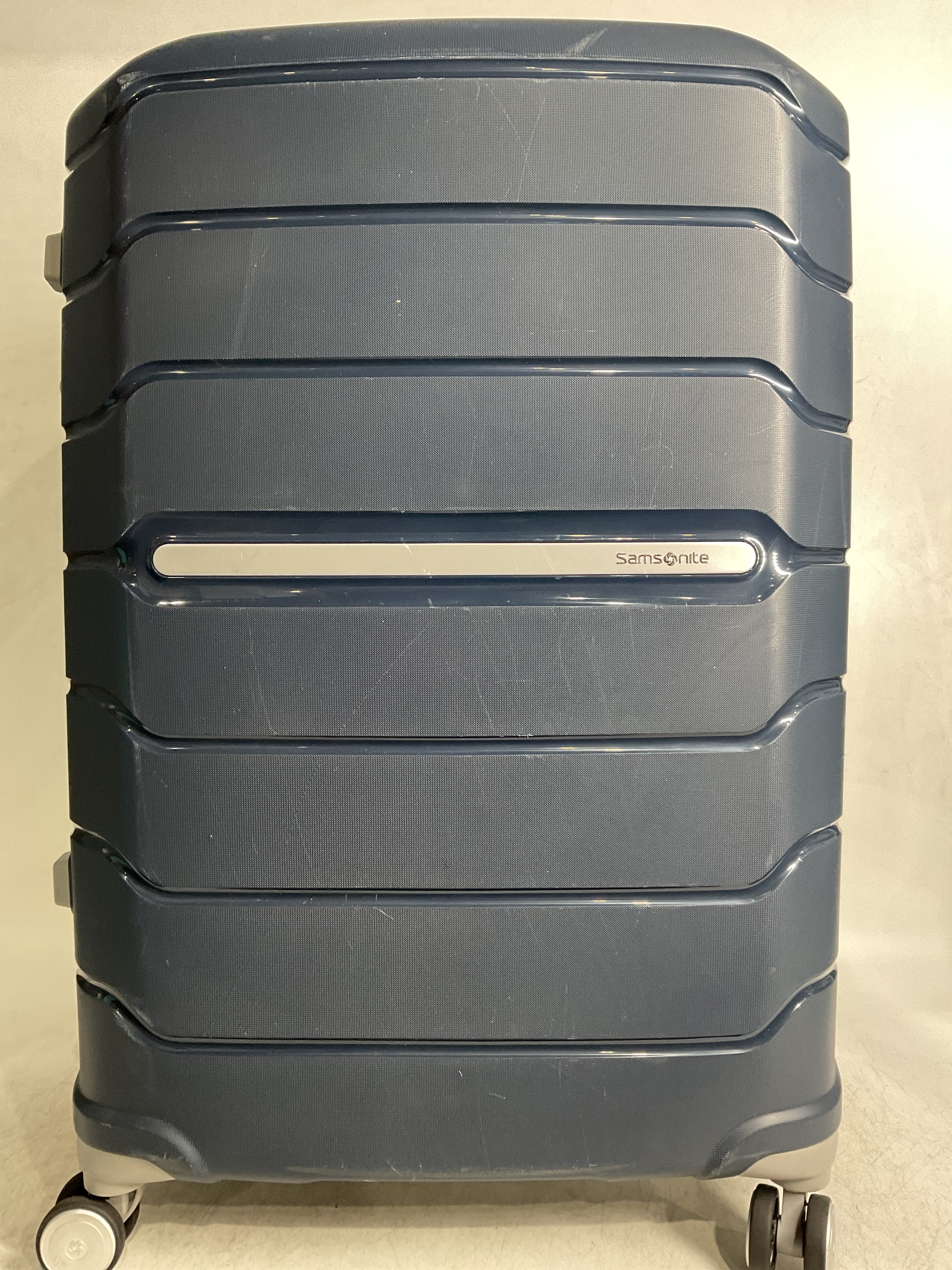 Samsonite Freeform Hardside Expandable with Double Spinner Wheels ( Navy , Checked-Large 28-Inch ) Navy Checked Large 28 Inch U17