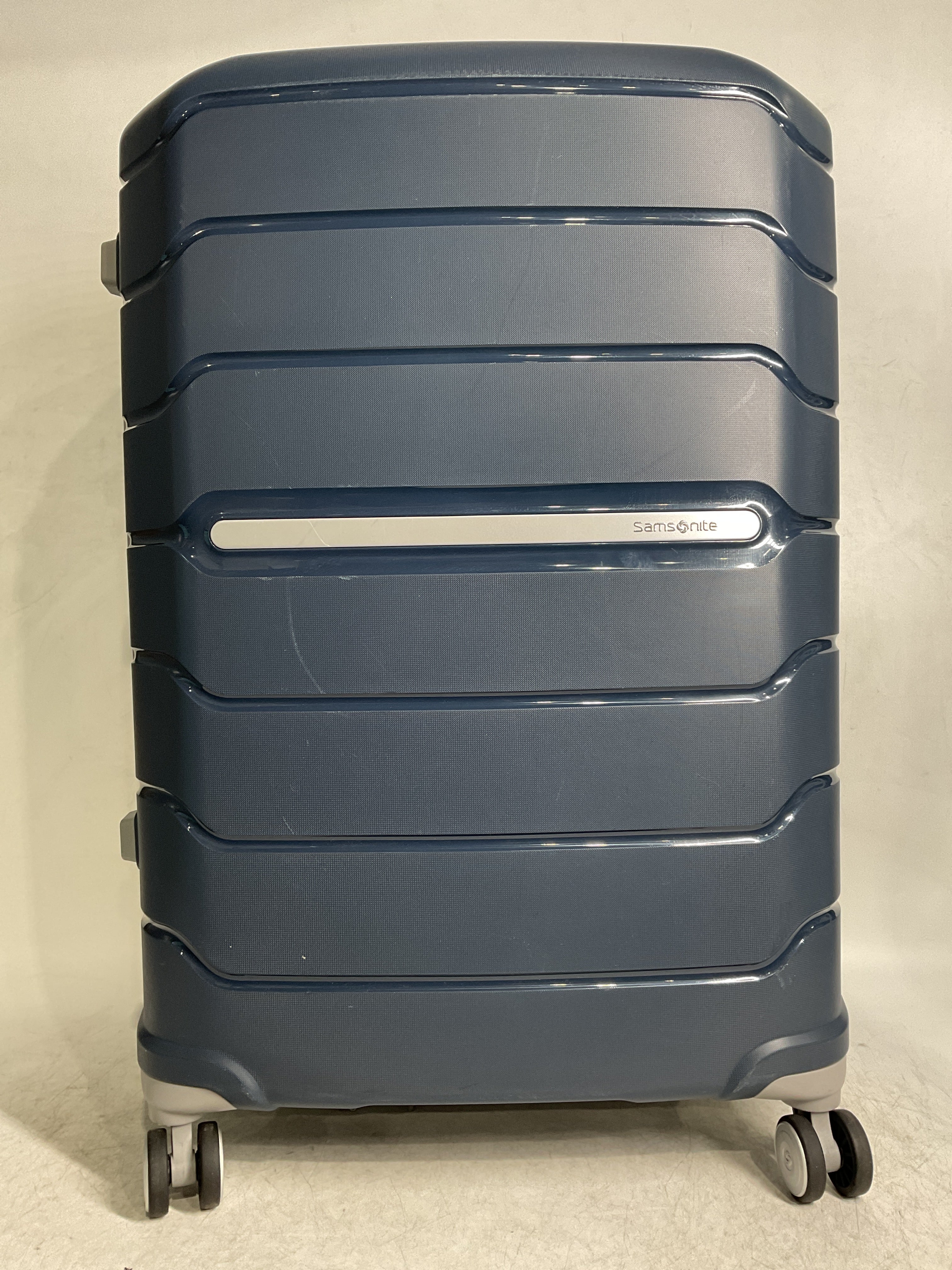 Samsonite Freeform Hardside Expandable with Double Spinner Wheels ( Navy , Checked-Large 28-Inch ) Navy Checked Large 28 Inch U21